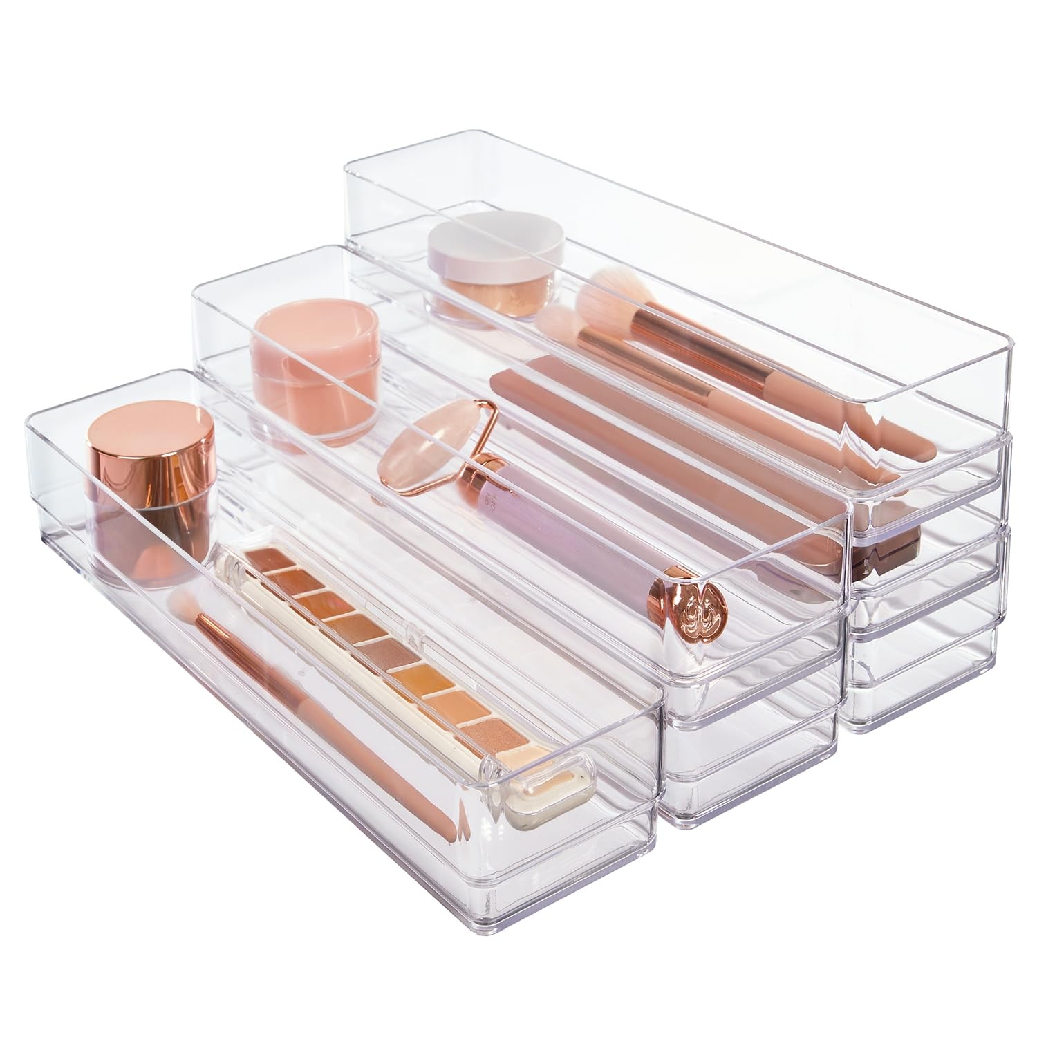 STORi SimpleSort 6-Piece Stackable Clear Drawer 12x3x2″ (Set of 6),
