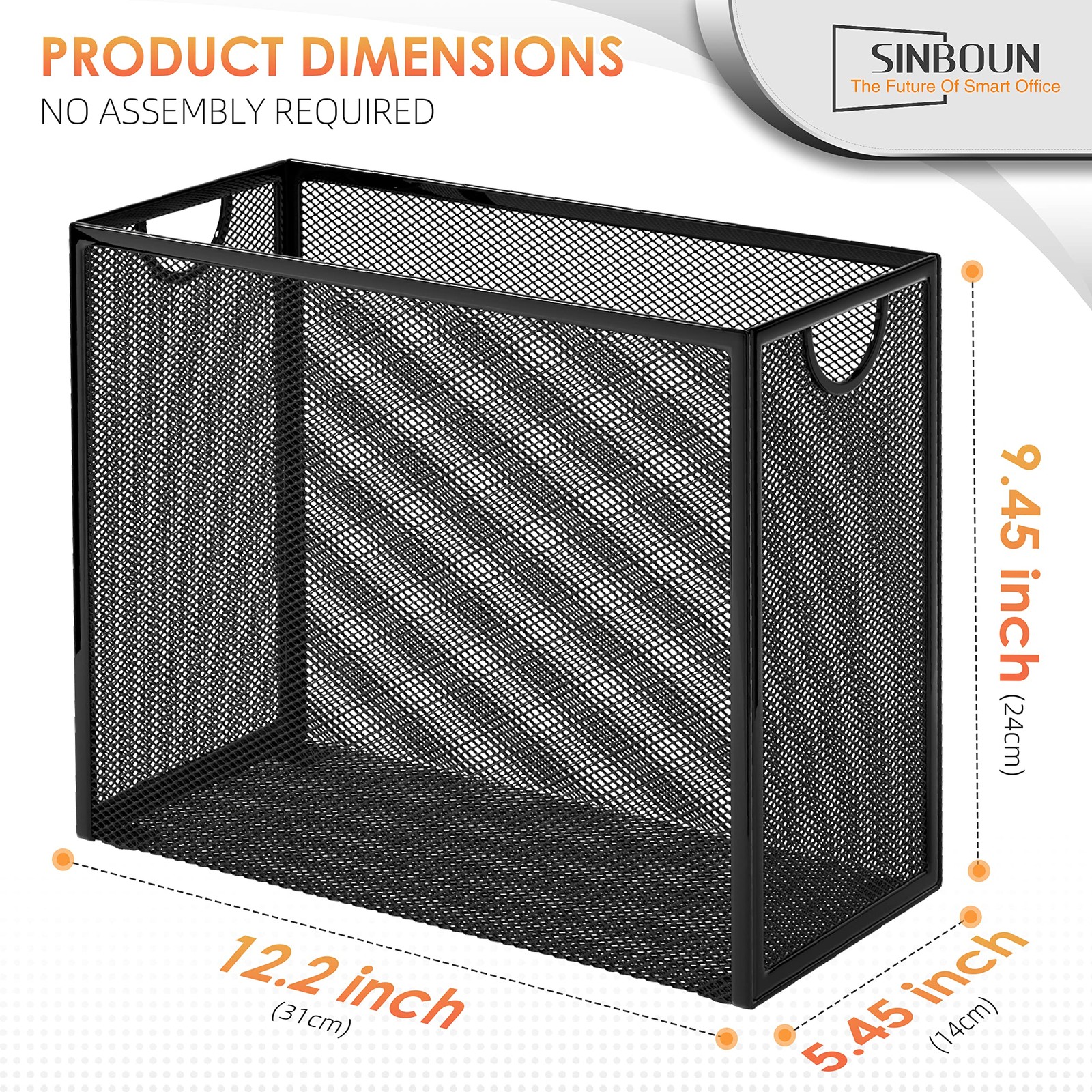 Sinboun Hanging File Organizer LetterSize File Holder Filing Box Includes 5 H…