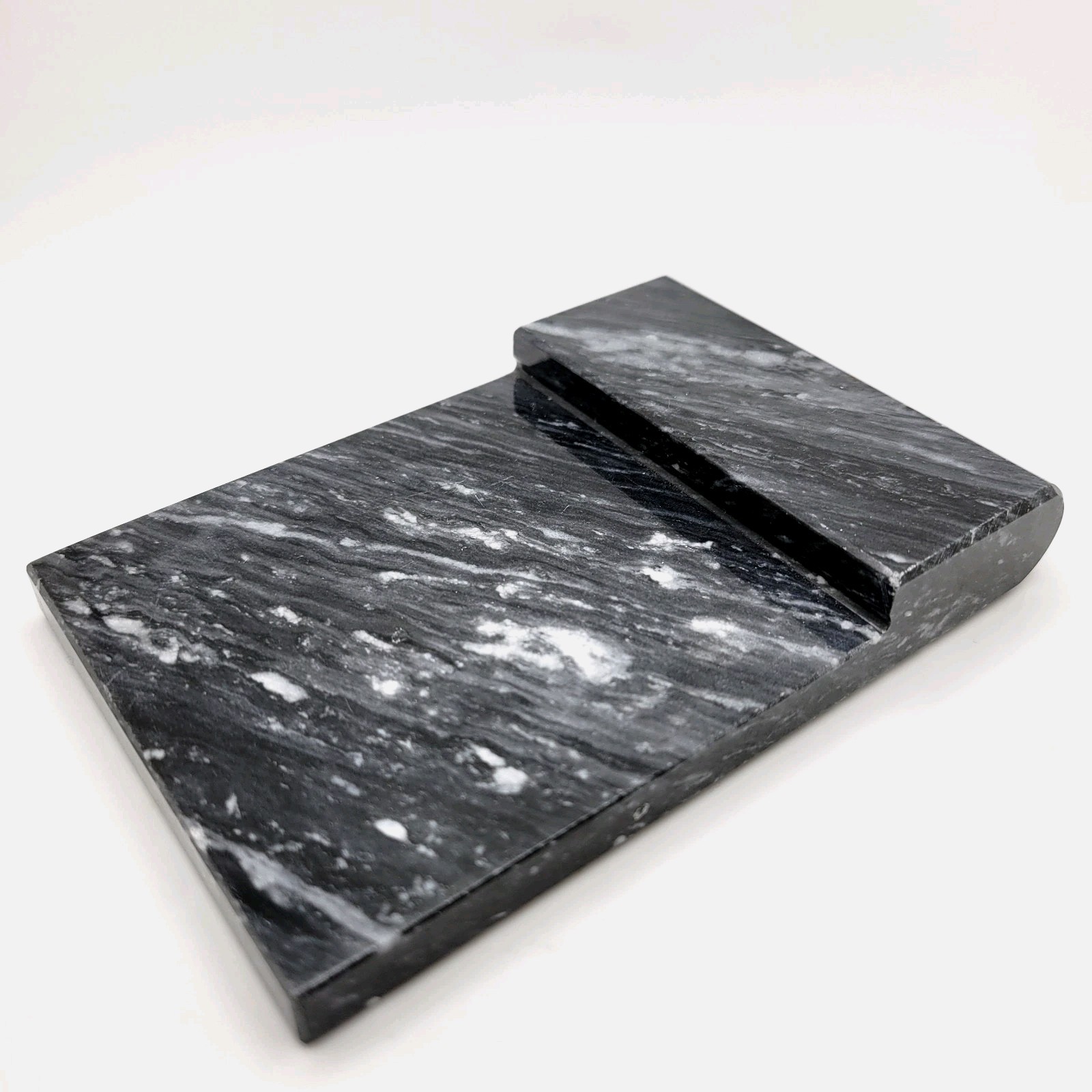 Marble Sticky Note Holder Desk Accessory Black Stone Executive Paperweight