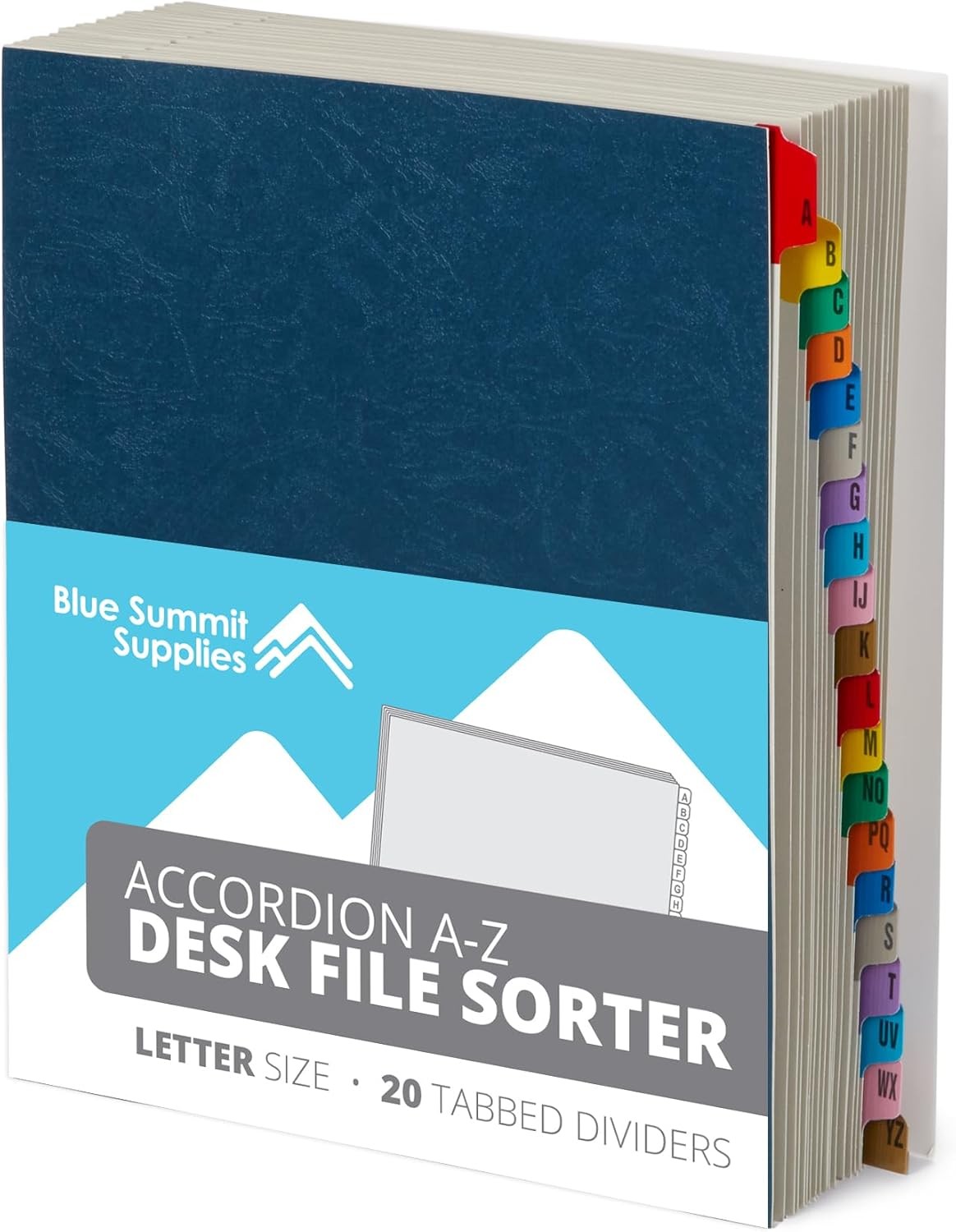 Blue Summit Expanding Desk File Sorter Organizer Alphabetical File Organizer