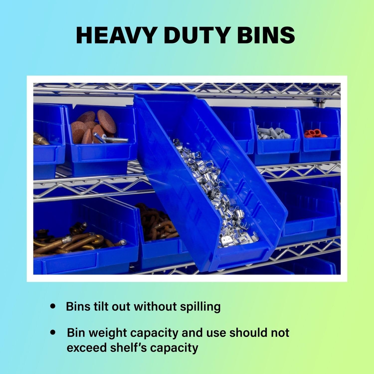 Akro-Mils 30128 Plastic Shelf Bins, Heavy 18-Inch x 4-Inch x 4-Inch, Clear