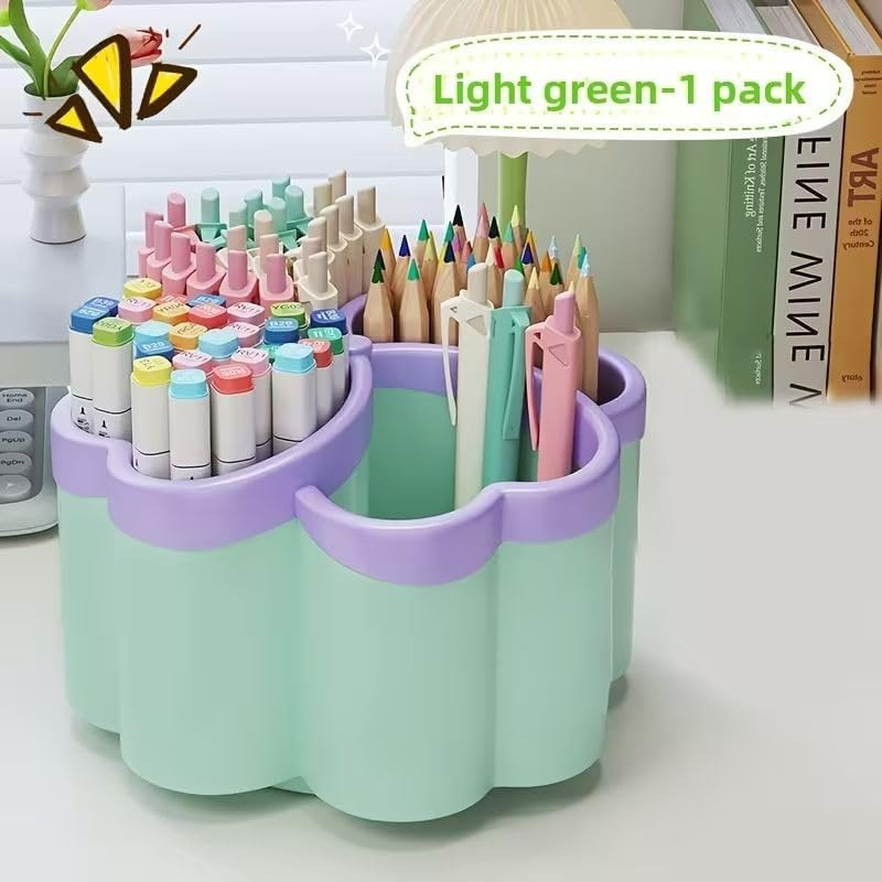 Pen Holder Desk Organizer,360°Rotating Pencil Pen Holder,Large Capacity Desk Sto