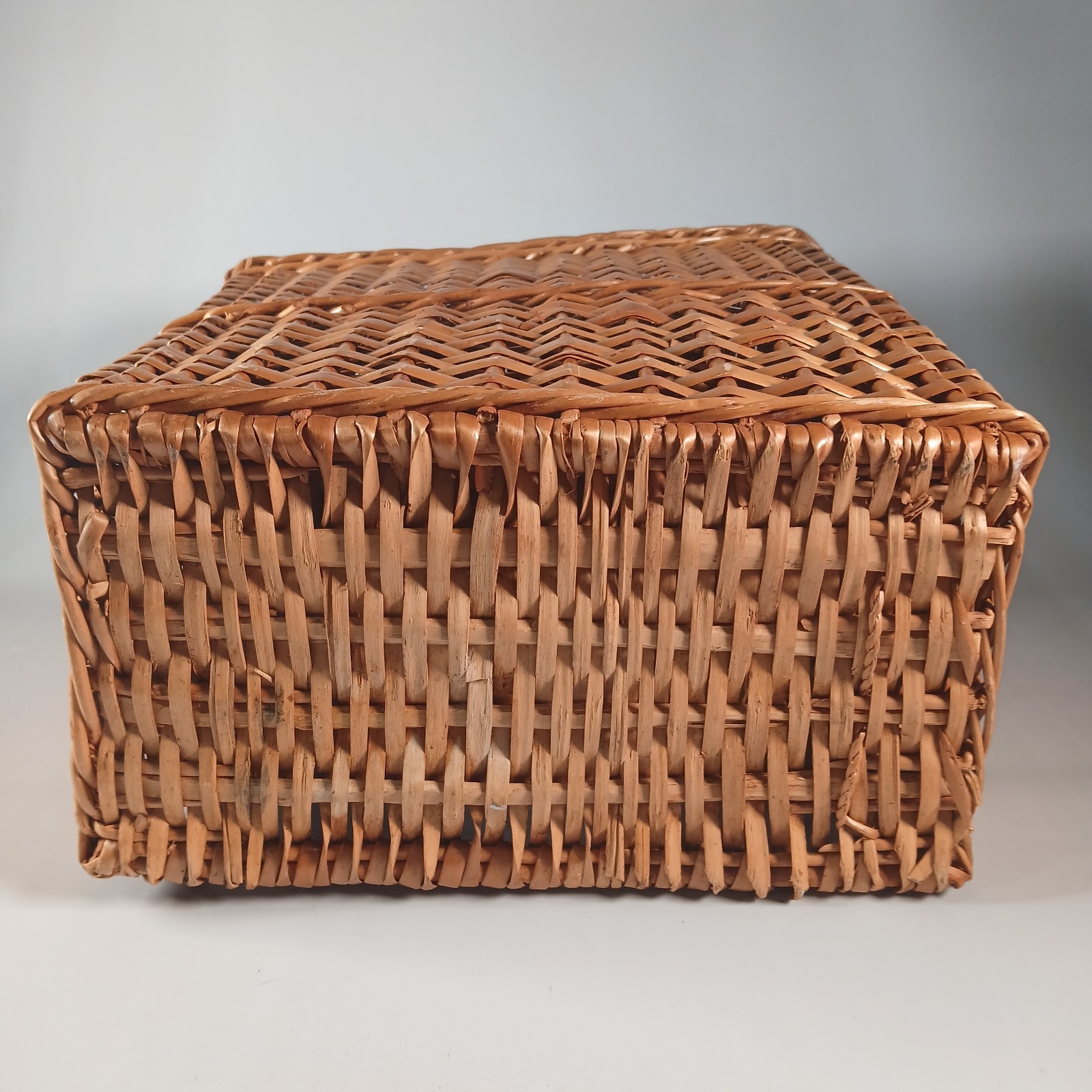 Vintage Wicker Rattan Desk Top Organizer Office Mail Sorter Letter Holder BOHO