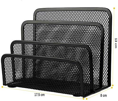 2 PCS Desk Mail Organizer Small File Letter Holder Metal Mesh Black 2 PCS