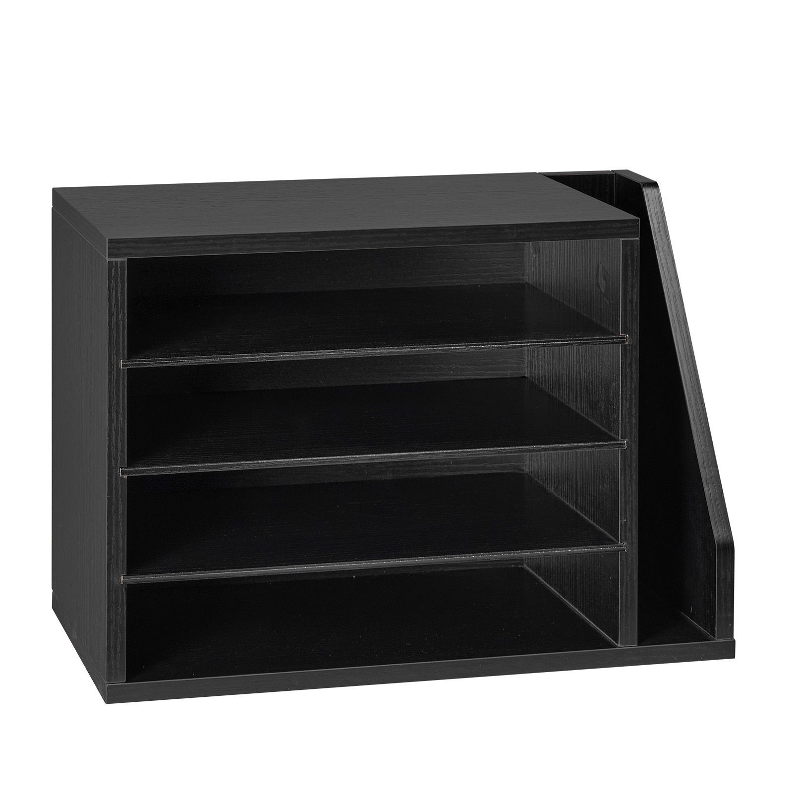 4 – Compartment Wooden Mailbox Sorter with Detachable Shelves, Side Vertical