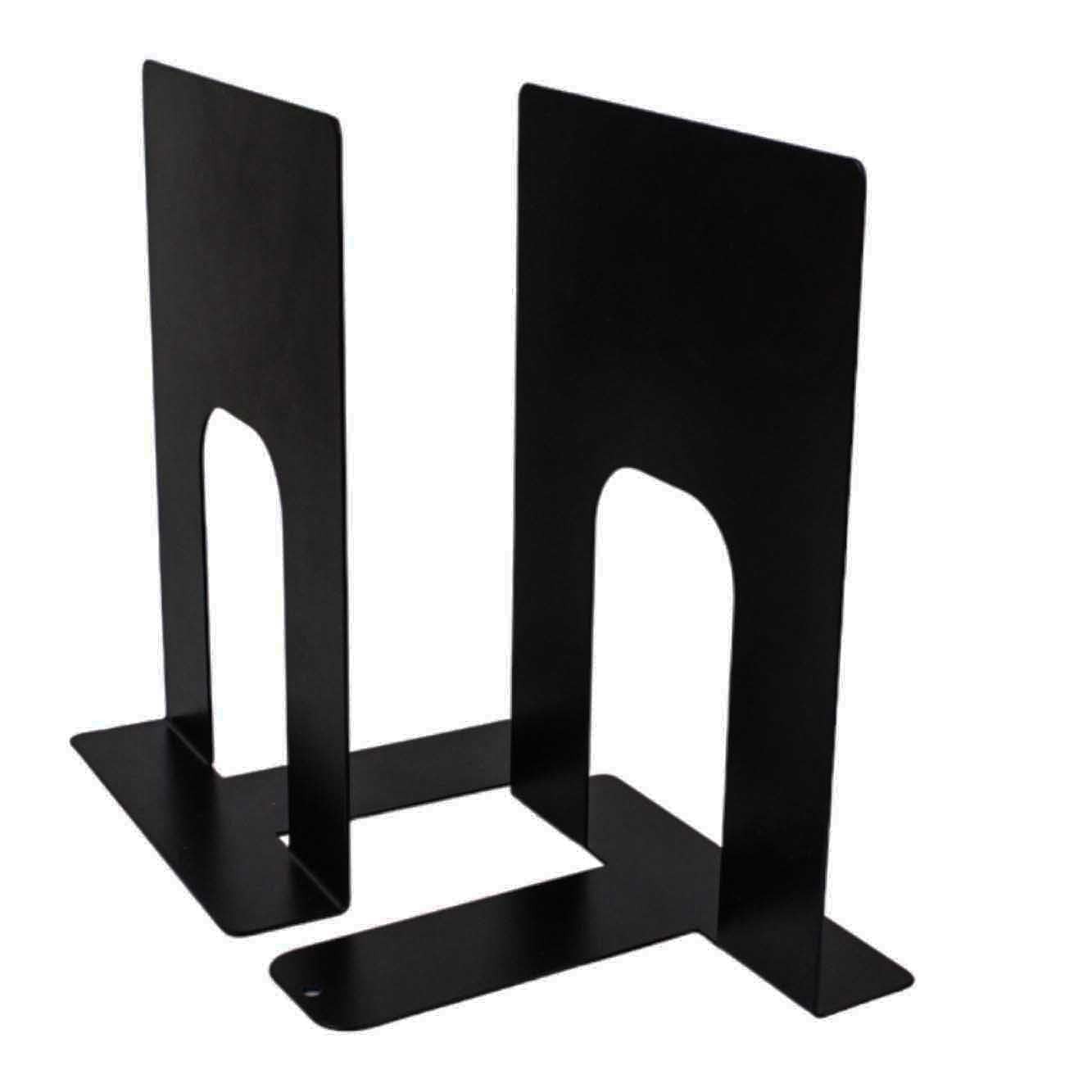 Spillbox Metal Non Slip Bookends Book Shelves | Shelf | Study Standard, Black