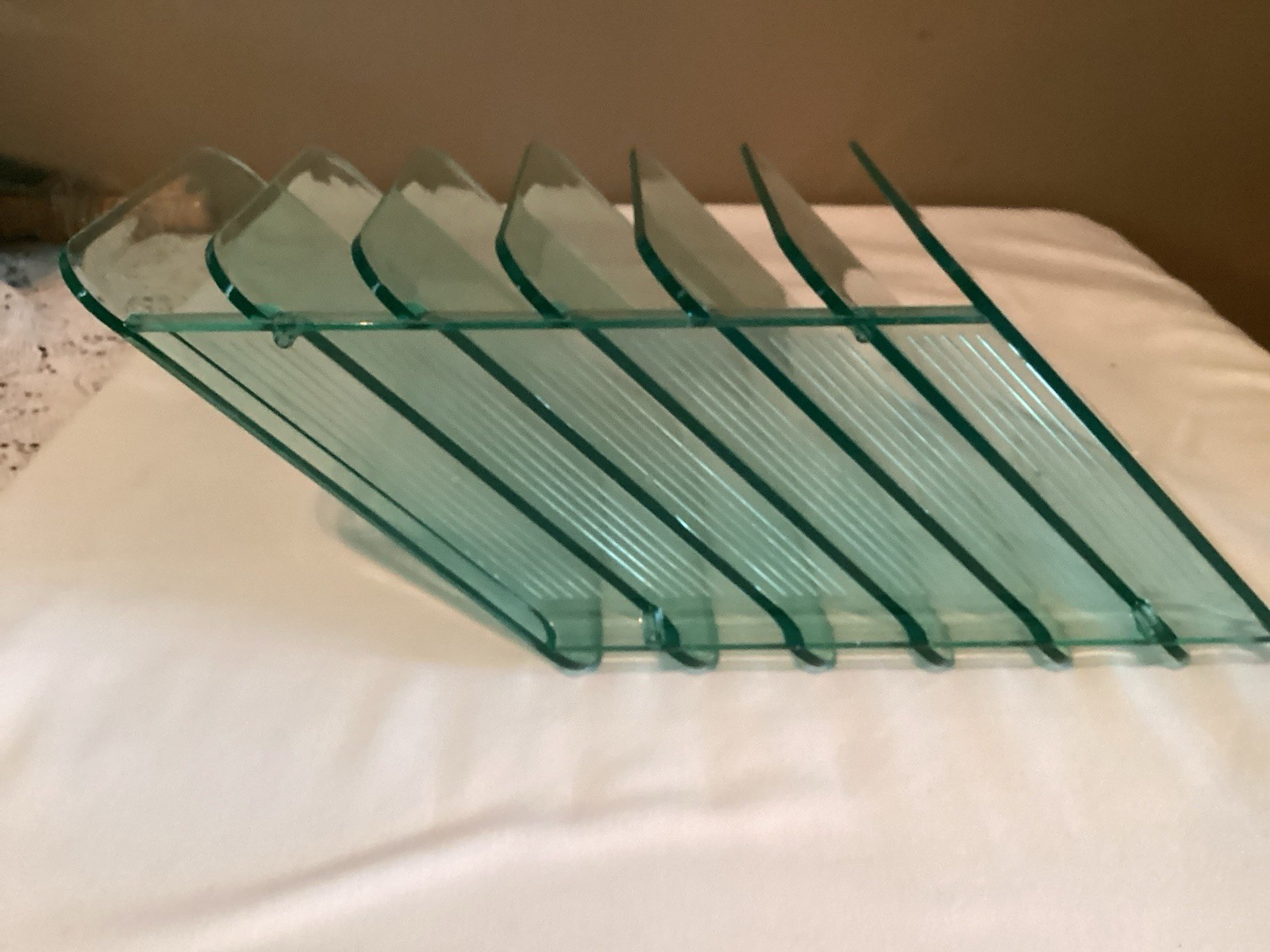 Eldon Desk Organizer – Clear Green Plastic File/Mail Sorter 6 Slot