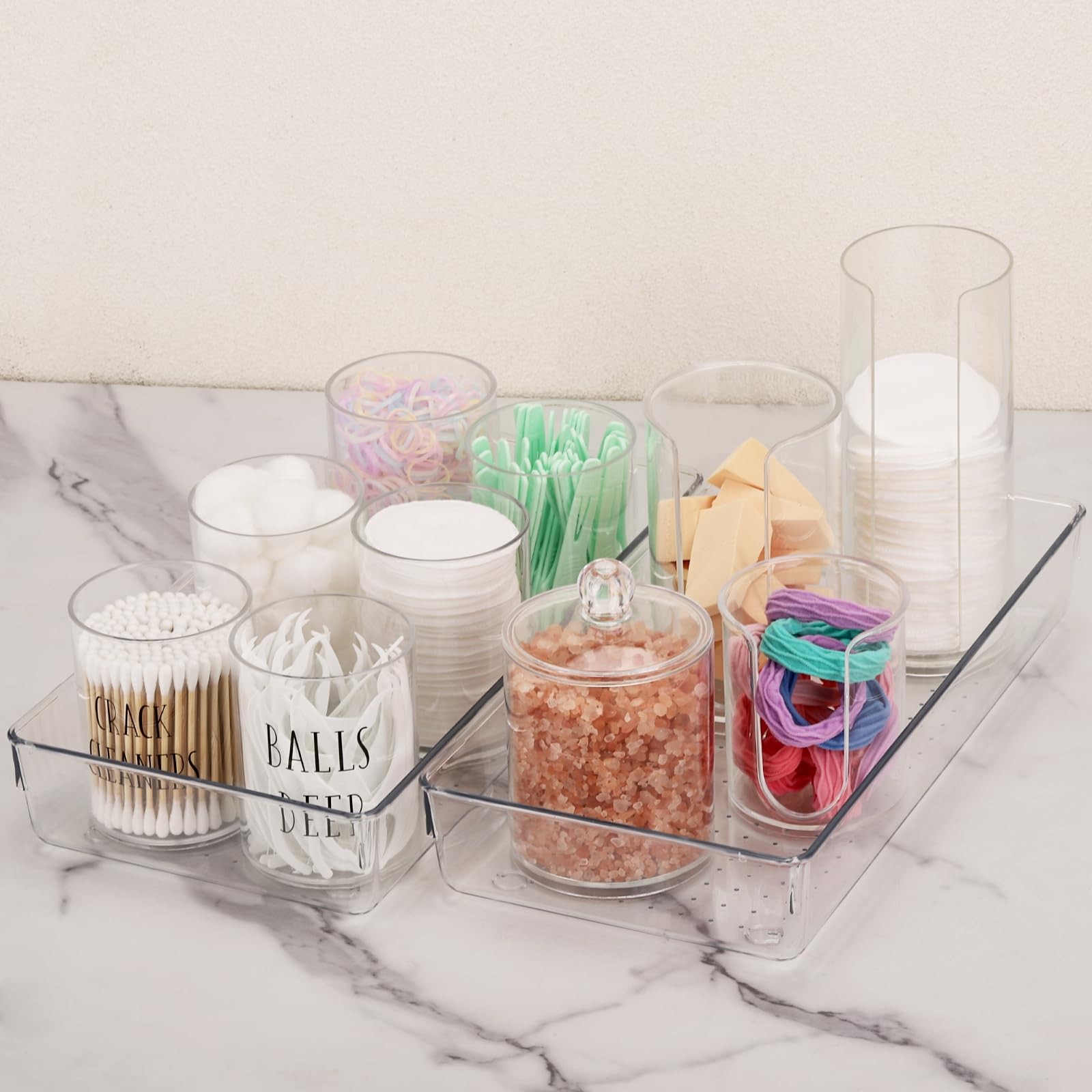 Ohlove 6Pcs Clear Plastic Drawer Organizers Tray 12″ x 12″x6″, Transparent