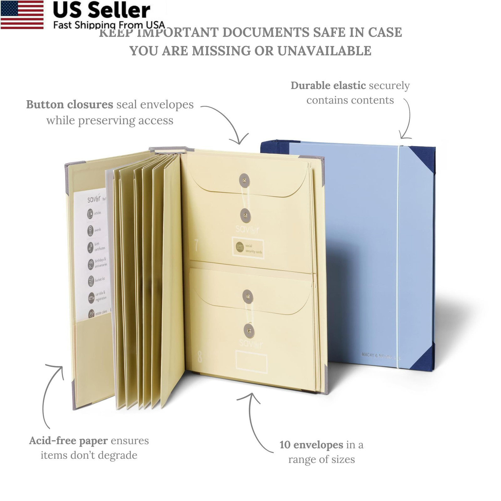 The Folio® Important Document Organizer by Savor | Binder with Guided Slate