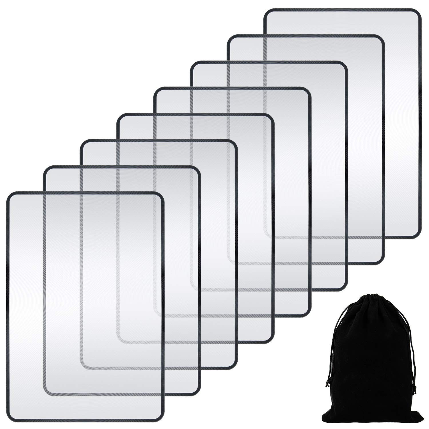 Enhon 3X Page Magnifier 7 x 4.7 Inch Magnifying 8 Count (Pack of 1), Black