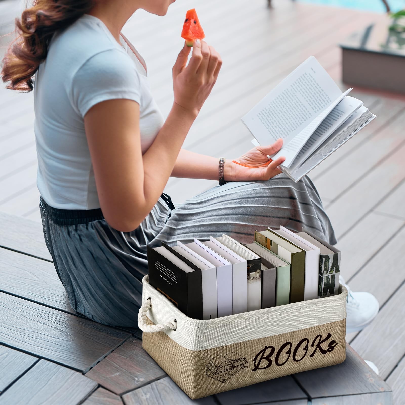 Book Lover Gifts Books Themed Storage Basket Storage Bin Bookish Accessories
