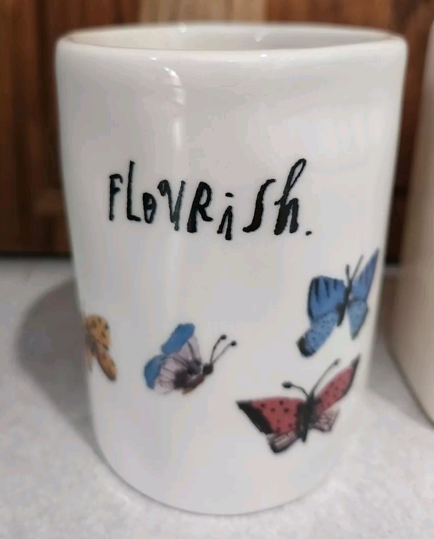 Rae Dunn BUTTERFLY “Flourish” Desk Paperweight Pencil Holder Inspiration NEW