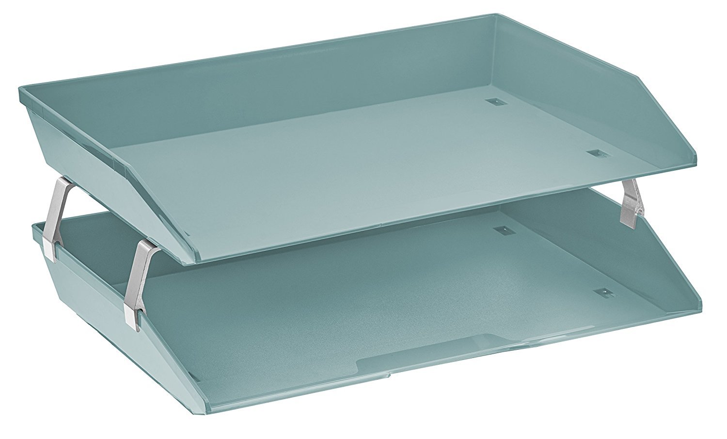 Acrimet Facility 2 Tiers Double Letter Tray (Solid Green Color)