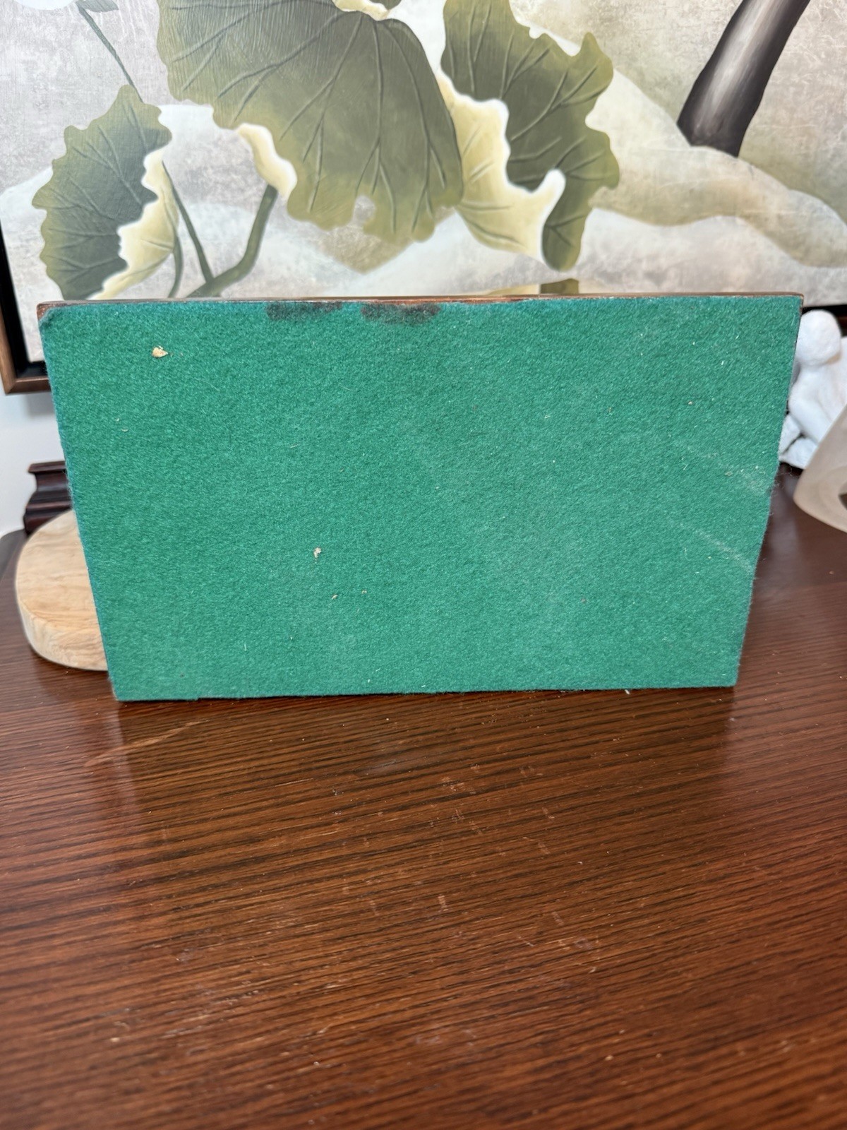 Vintage Brass & Wood Desk Organizer Display Mid-Century Office Decor Heavy