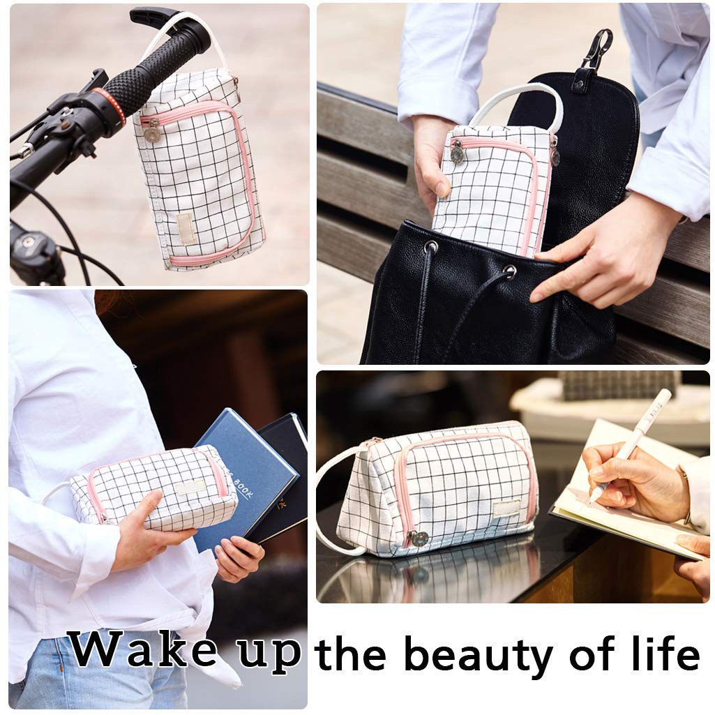 Durable Pen Pouch, Big Capacity Organizer, Stationery, Pink
