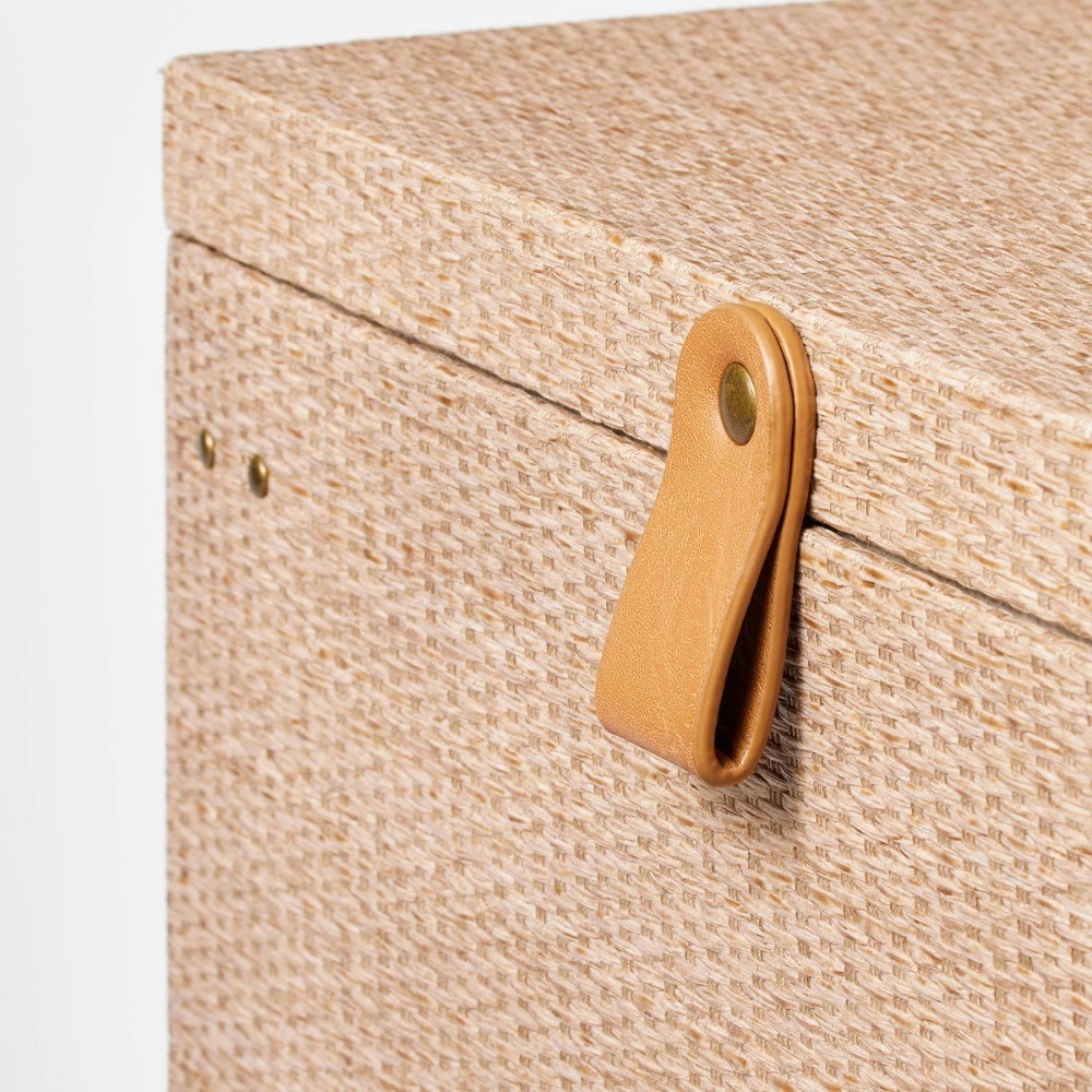 Taupe Woven File Box – 11.5x14x9, Office Desk Organizer