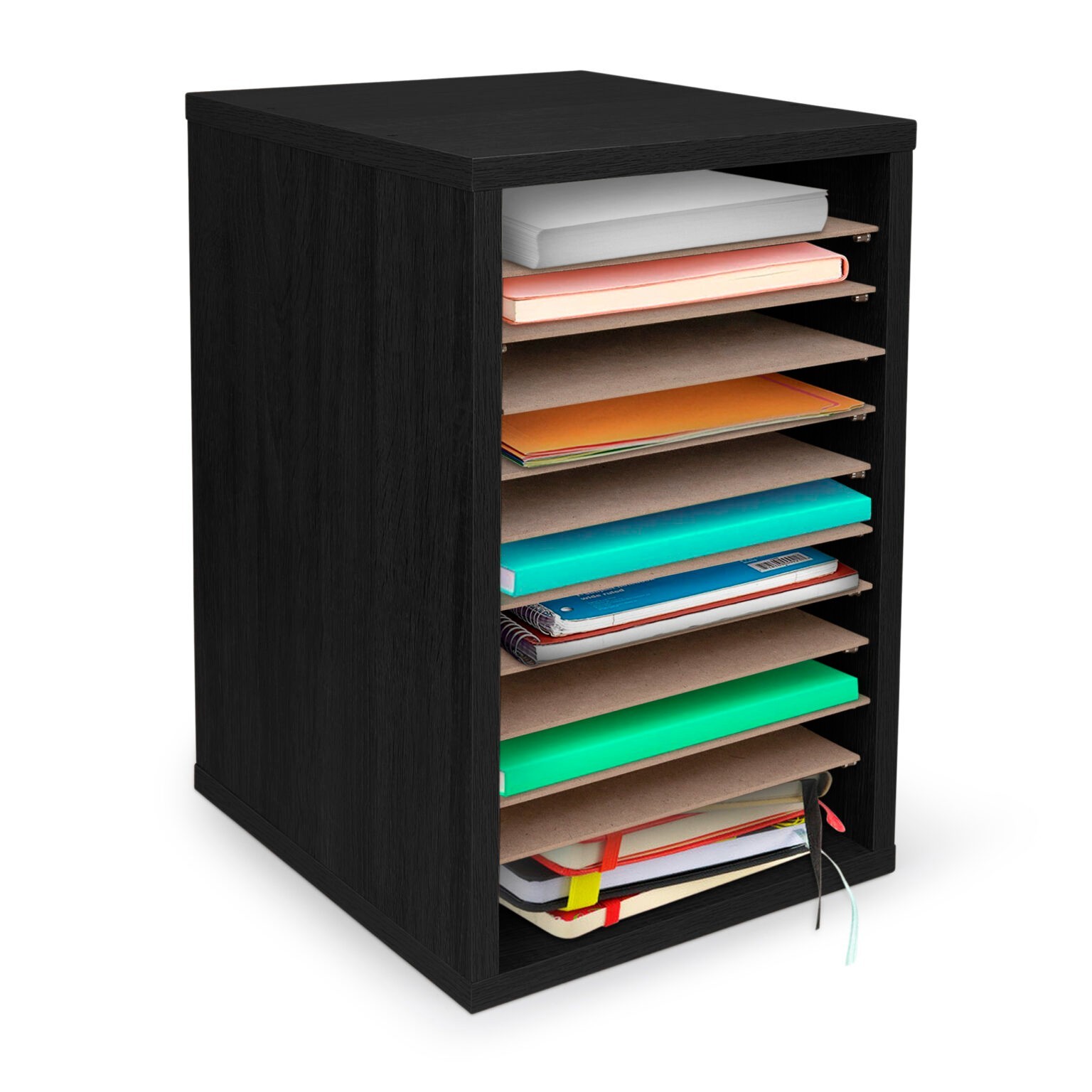 Adir Corp 11 Compartment Vertical Desktop Sorter Black ADI500-11-BLK NEW