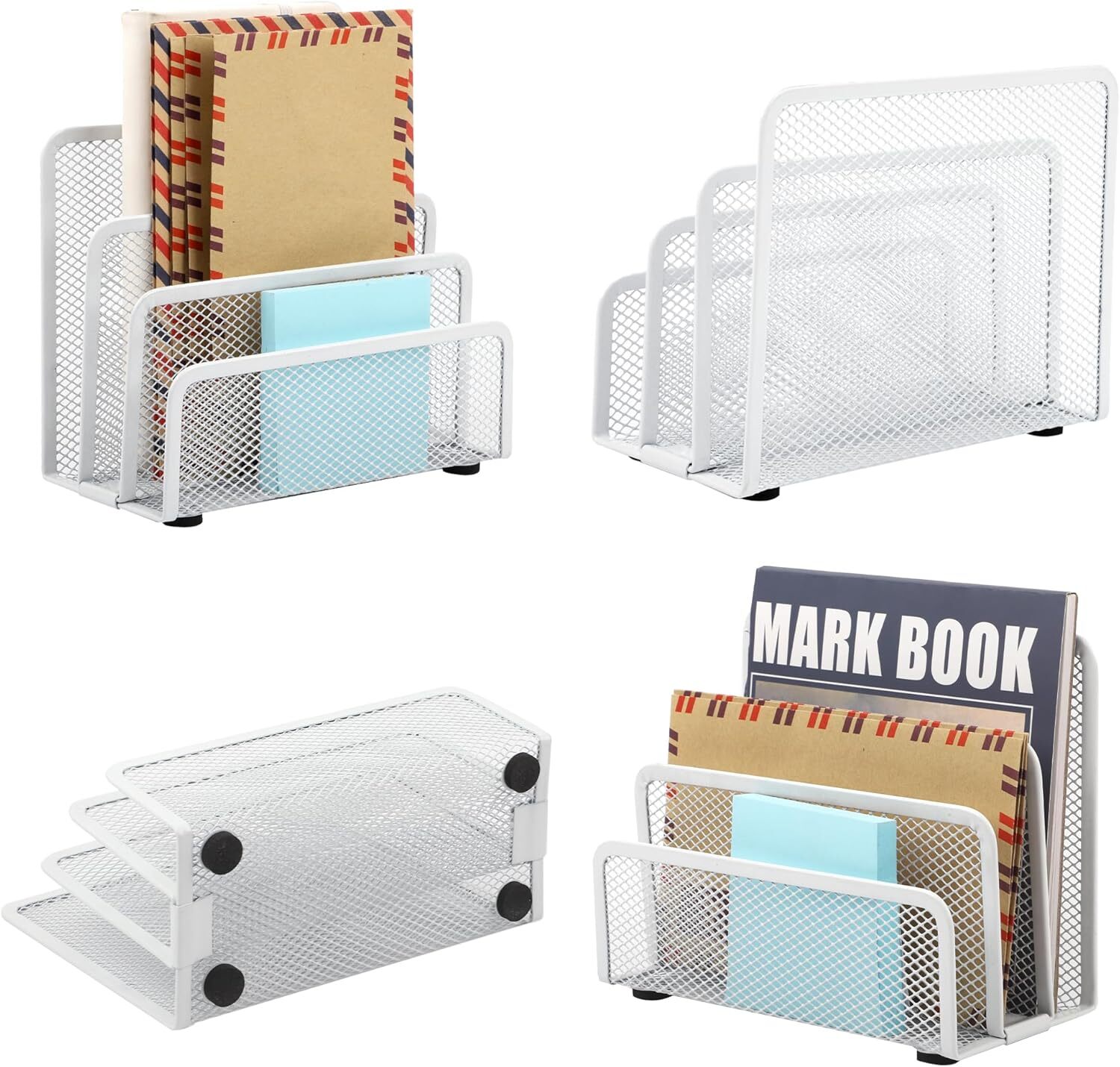EASEPRES Desk Mail Organizer, Office Small Letter Sorter 1 Pack, White