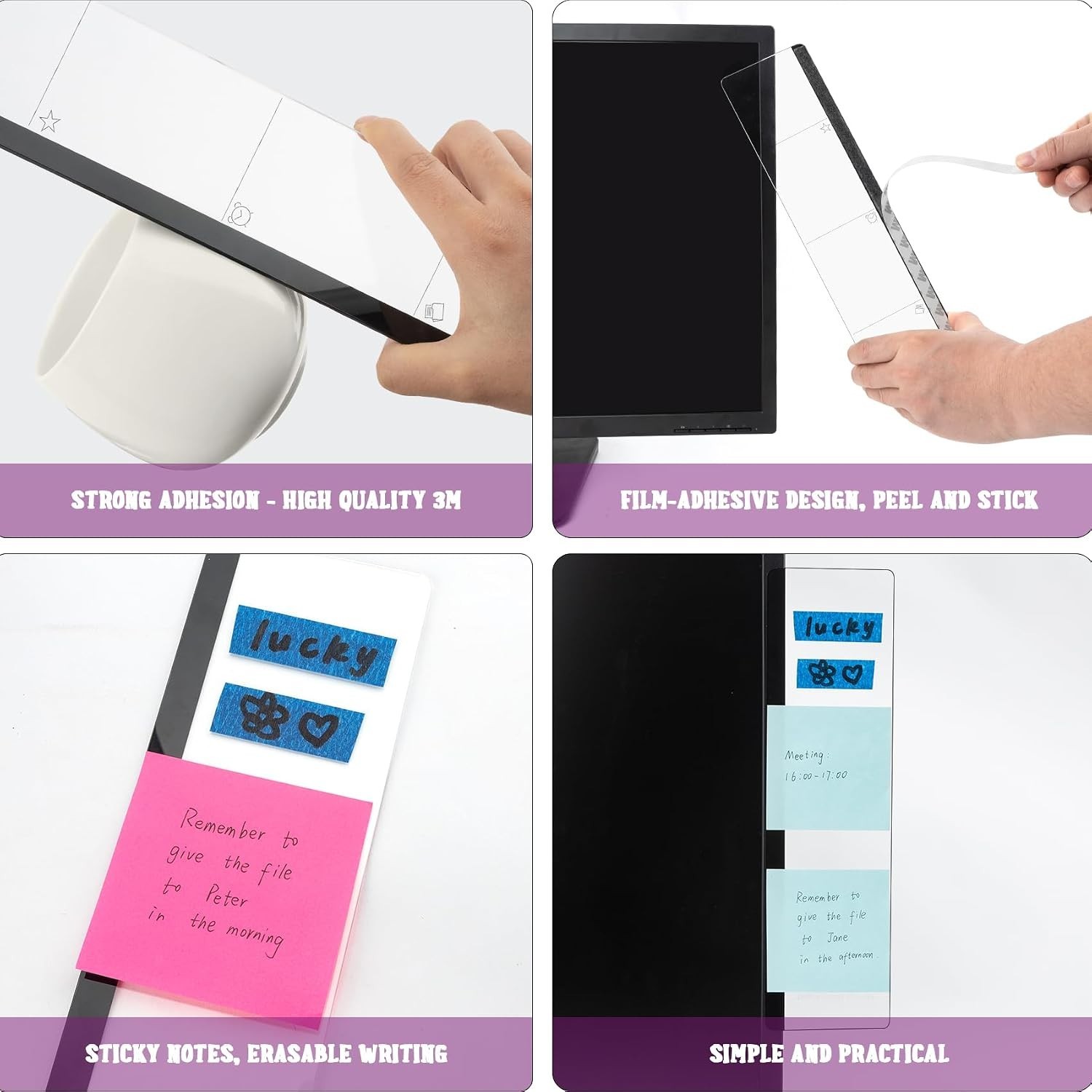 waterproof Acrylic Sticky Note Holders – Functional 8×4 Memo Boards for Office