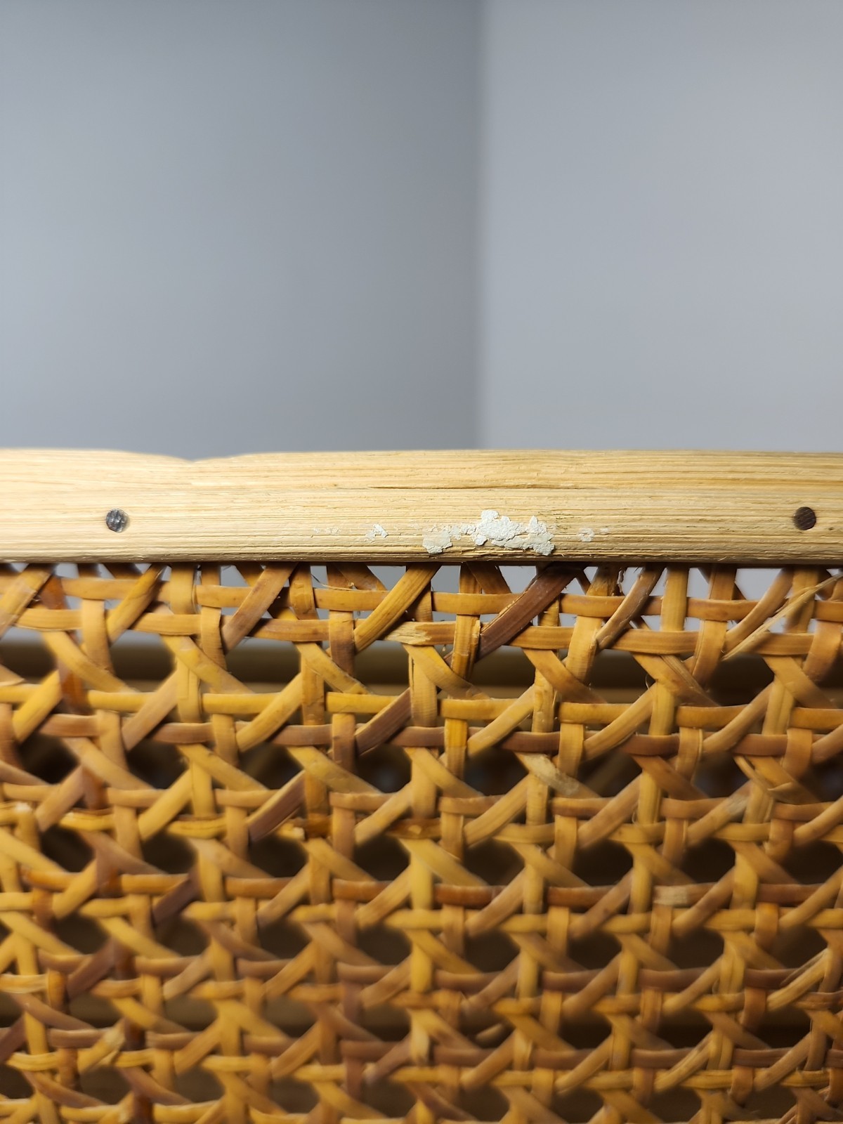 Vintage Bamboo & Rattan Cane Wood Surface Top Desk Top Letter Organizer