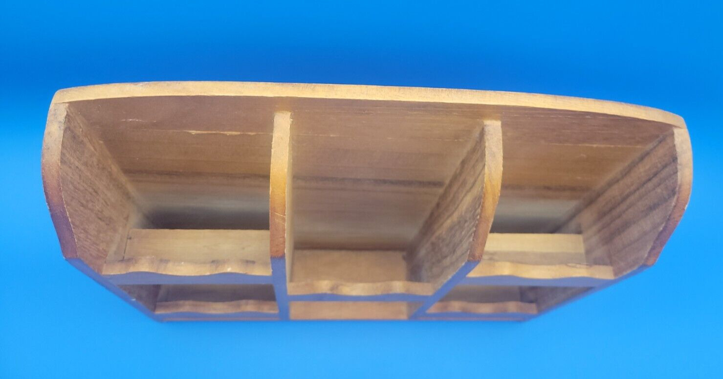 Vintage Rustic Wooden Office Desk Organizer, Rack For Desktop, Tabletop 10” Tall