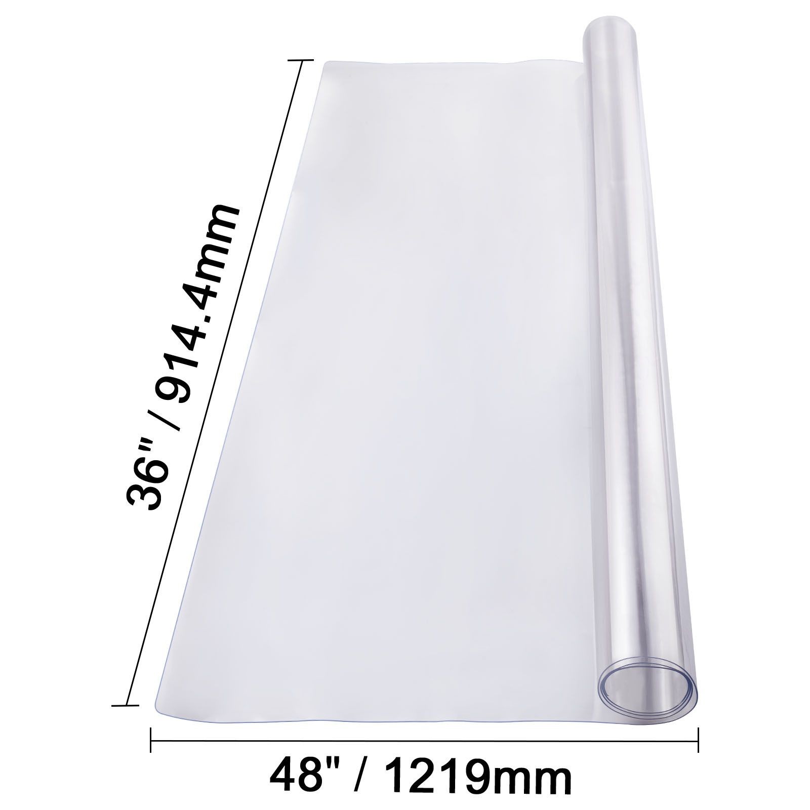 Plastic Table Cover, 36 x 48 Inch 1.5 mm Thick Clear Table Protector, Rectangle