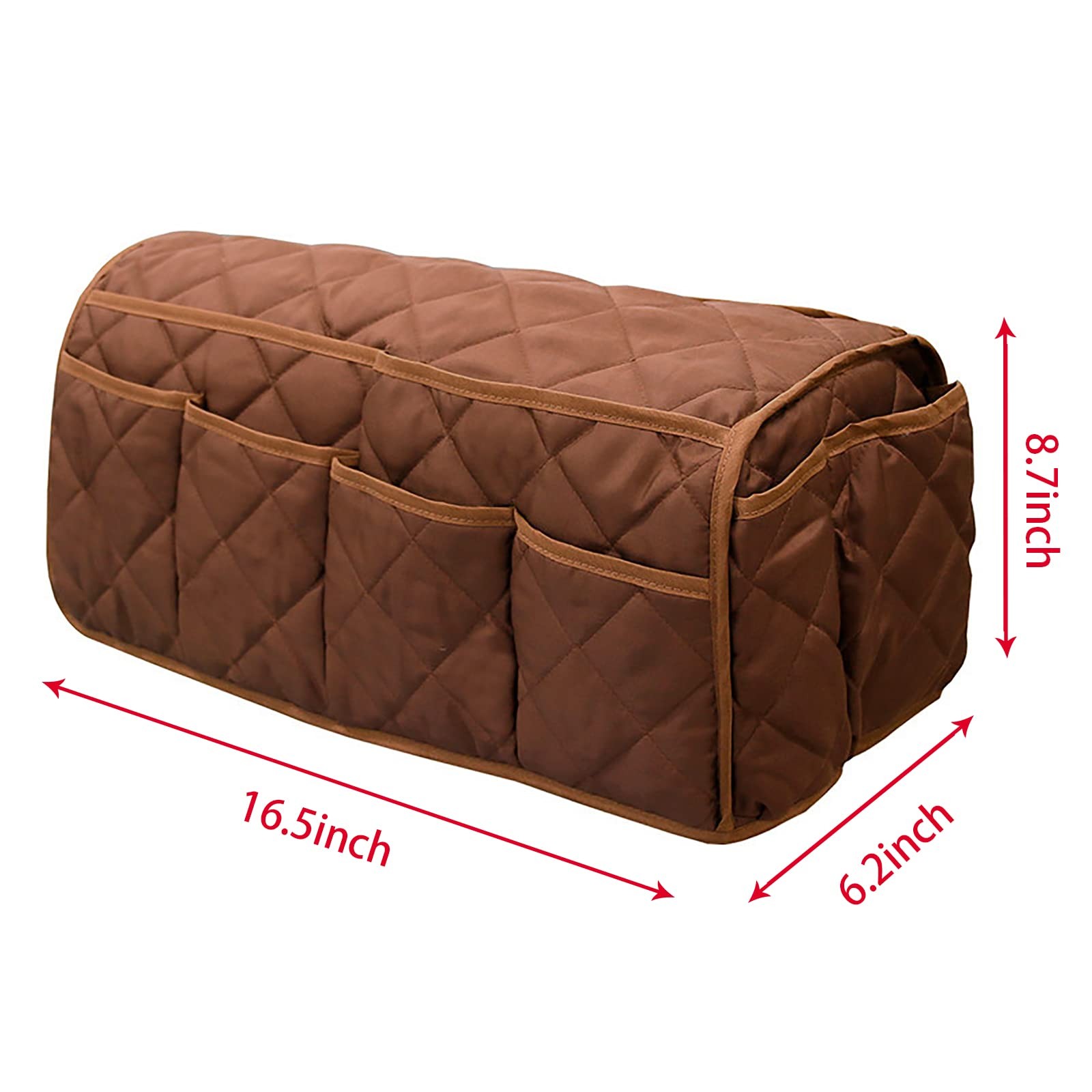 2 in 1 Waterproof Armrest Covers Sofa Arm Organizer with 14 Pockets Pouch