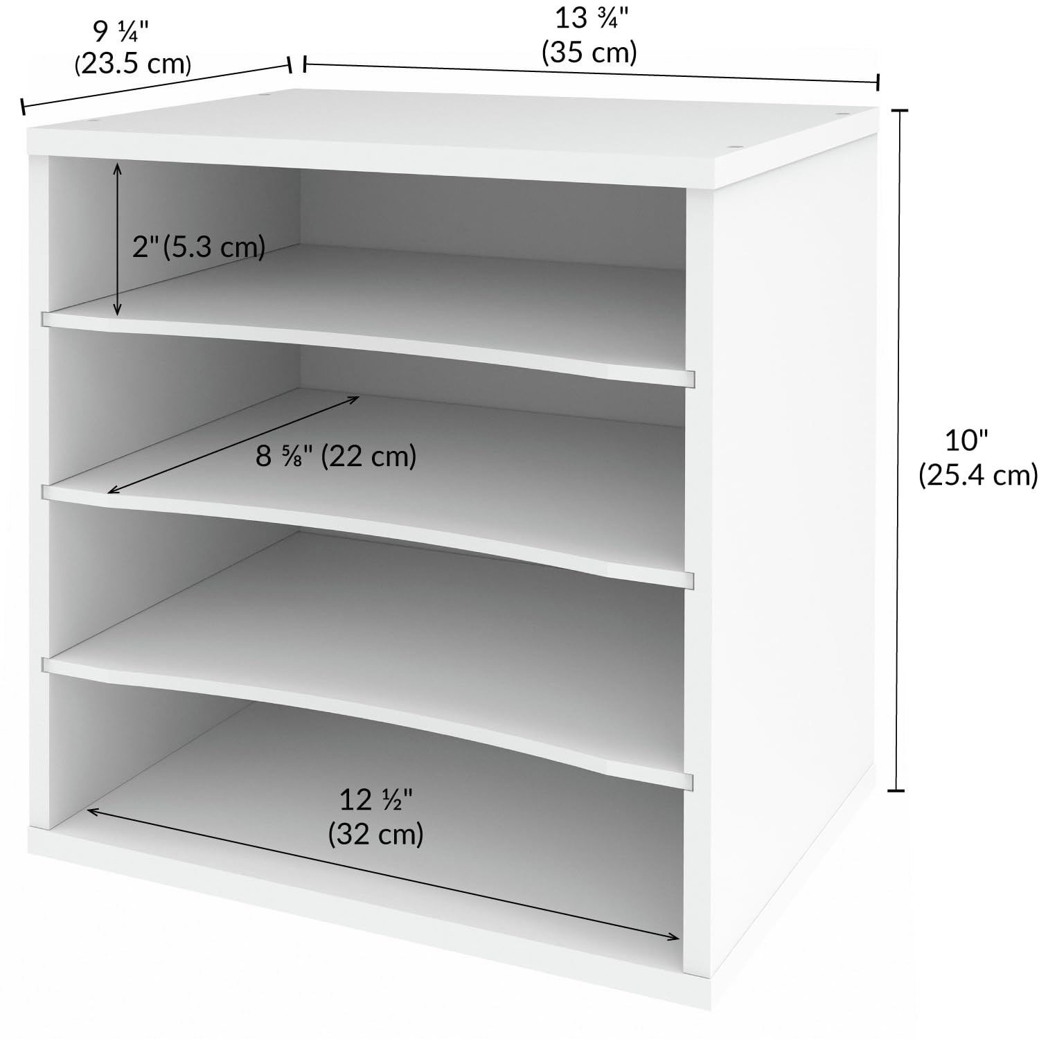 4-Tier Paper Organizer for Desk White Stackable Letter Paper Tray Sorter