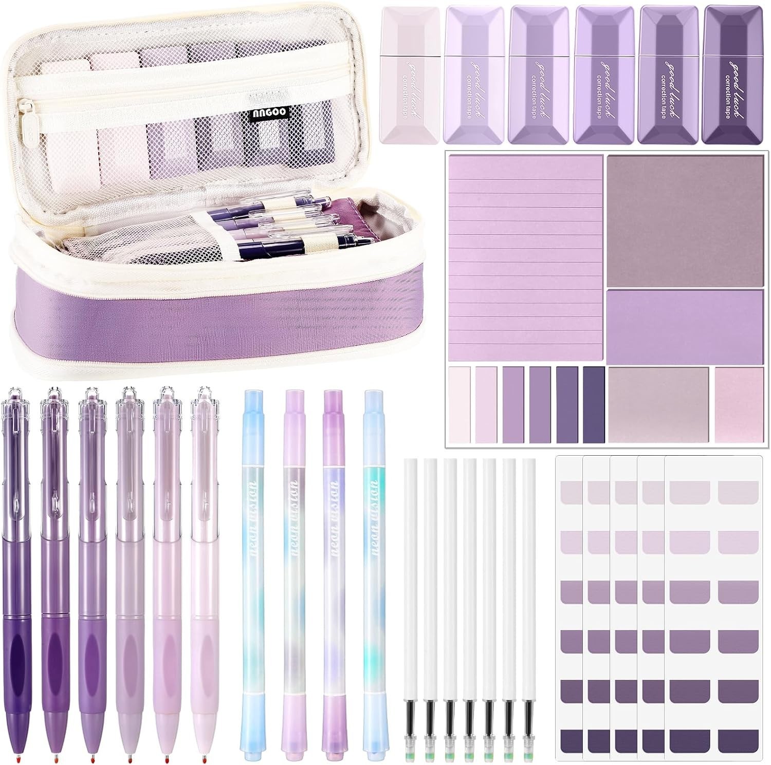 Practical 38-Piece Office Supplies in Stylish Purple – Perfect for Organizing