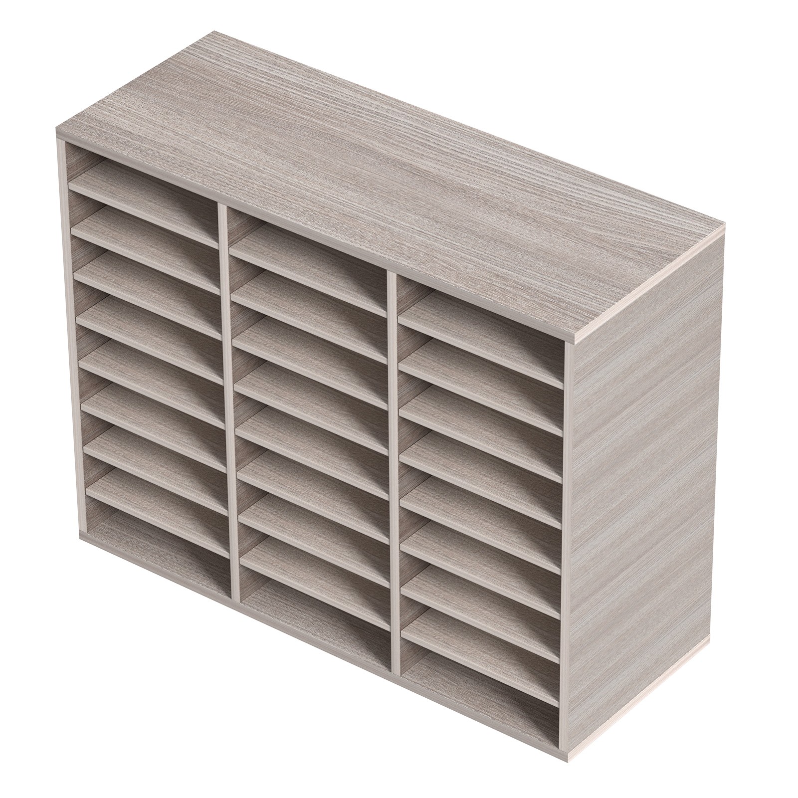Uimoso Wood Literature Organizer File Sorter Paper Storage Holder 27 Slots Grey