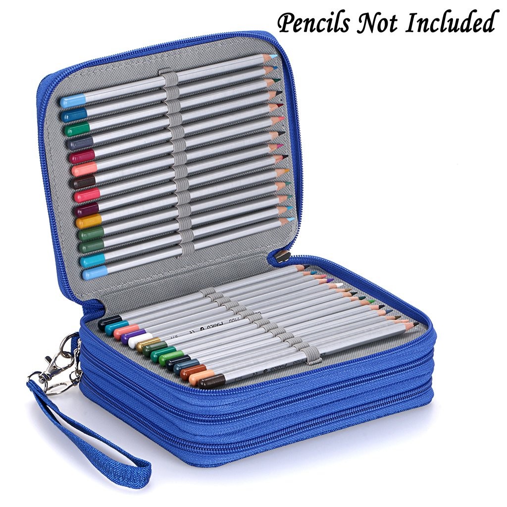 Zippered Pencil Case-Canvas 72 Slots Handy Pencil Holders for for Prismacolor…