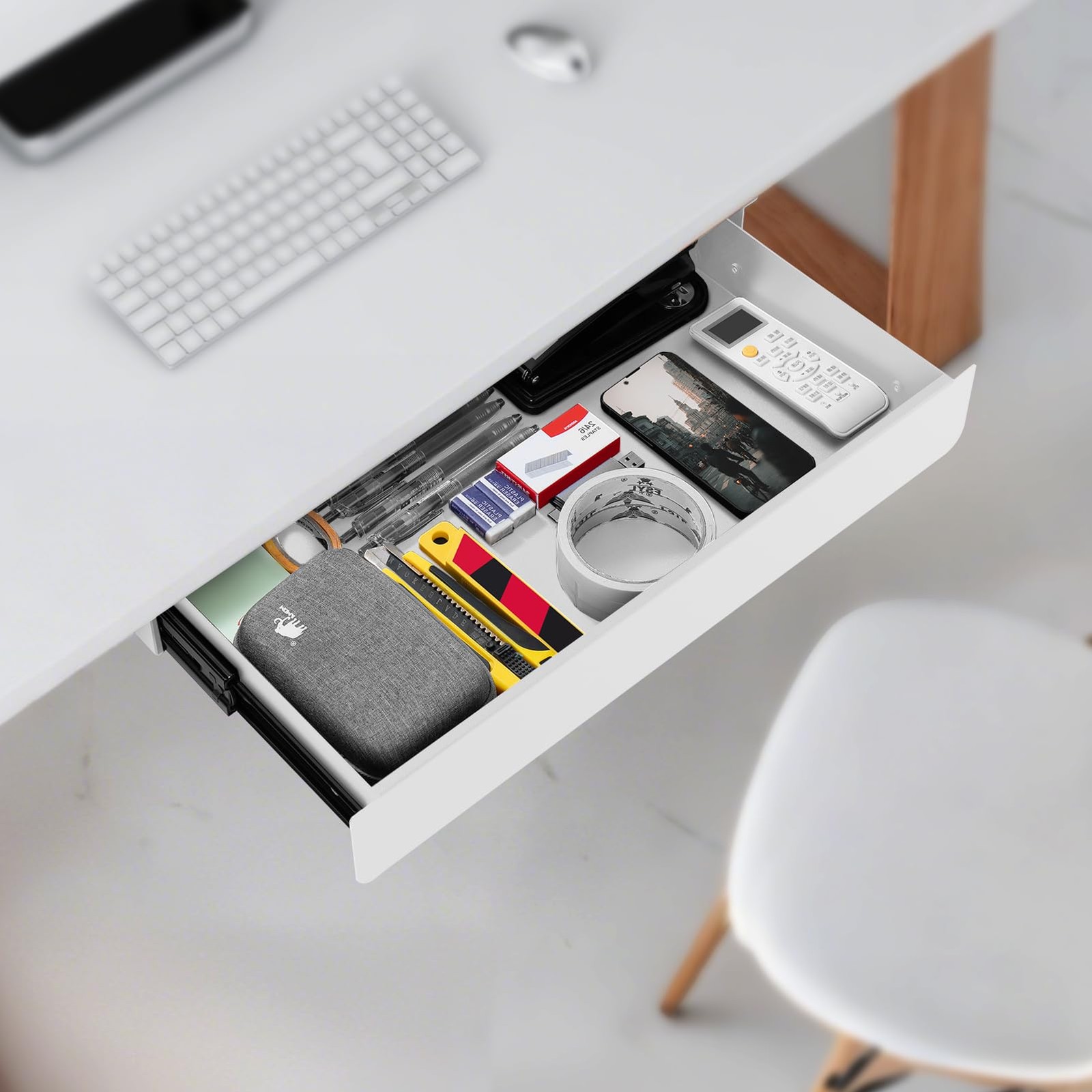 Under Desk Drawer Slide Out Large PullOut Storage Organizer 17.32×9.25 Inch