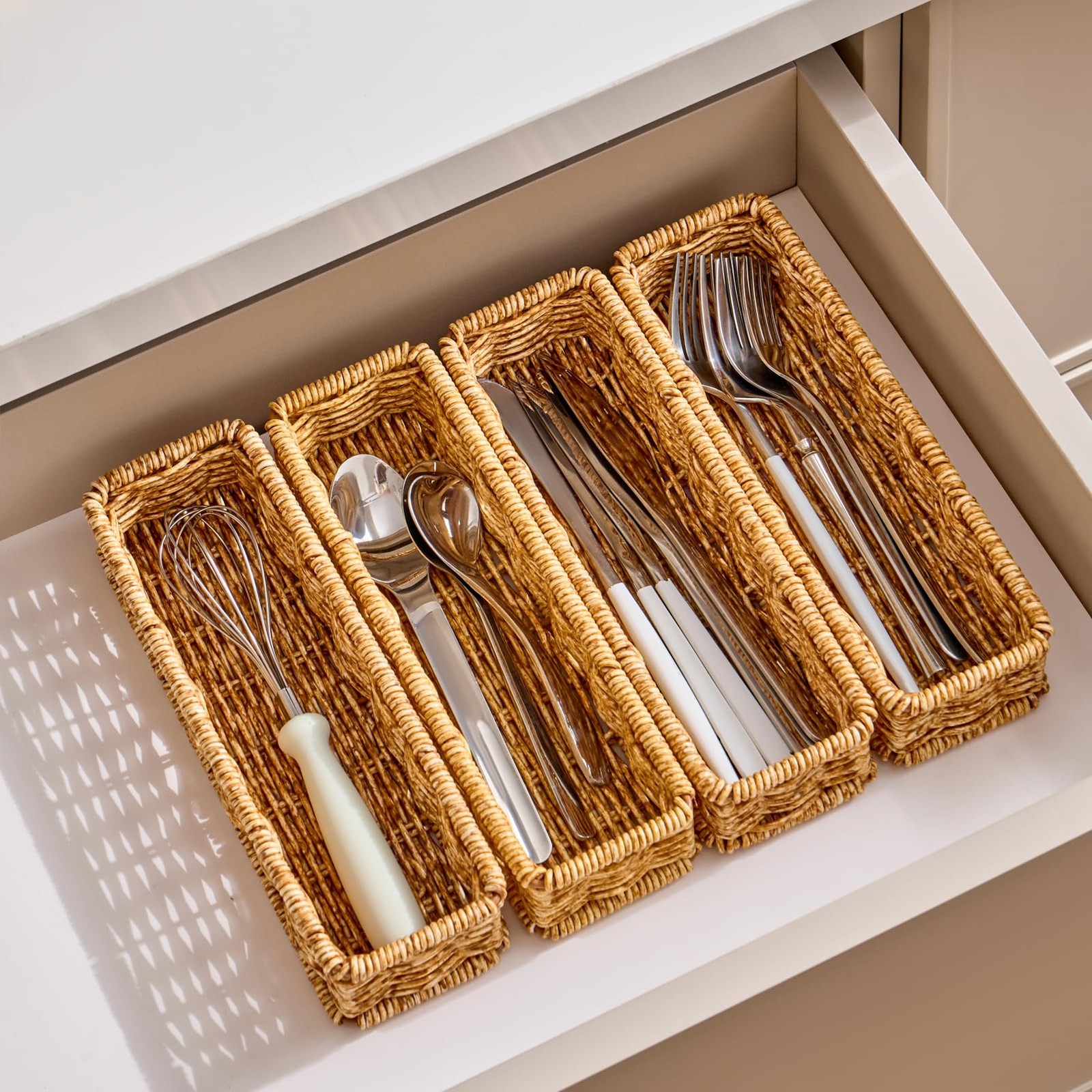 Berdeng Kitchen Drawer Organizer for Utensils, Silverware Tray 9.5*3*2