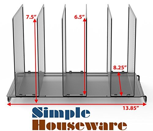 SimpleHouseware Expandable 5 Section Upright File Sorter Organizer Black