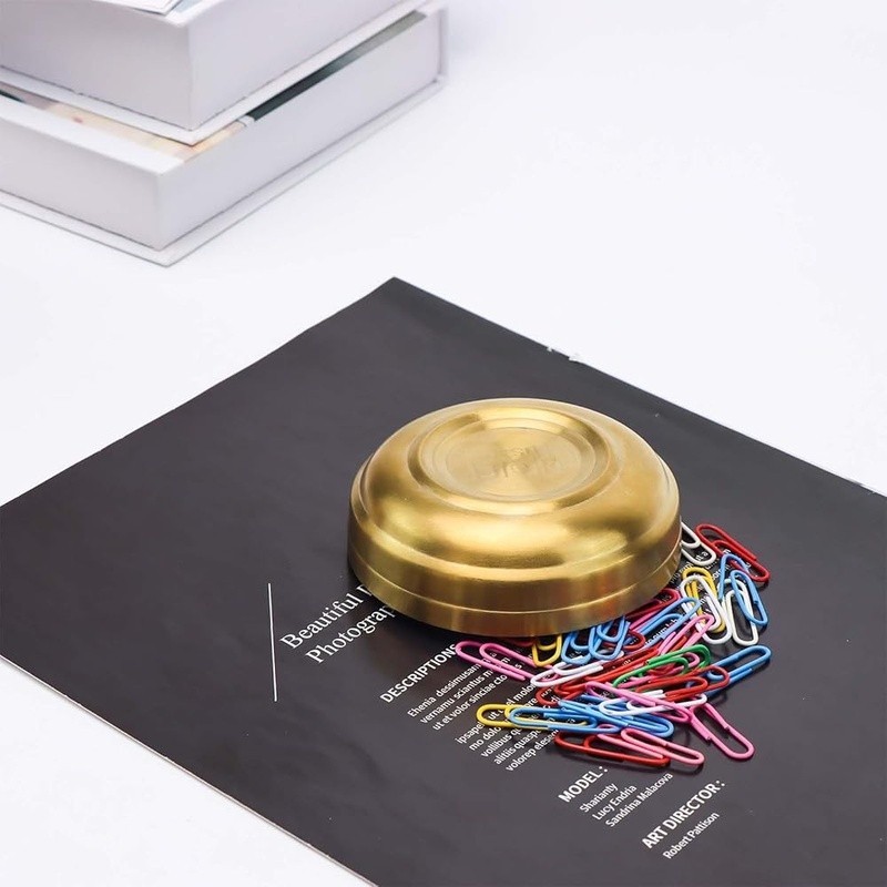 Gold Paper Clip Holder Desk Organizer Stainless Steel Office School Home New