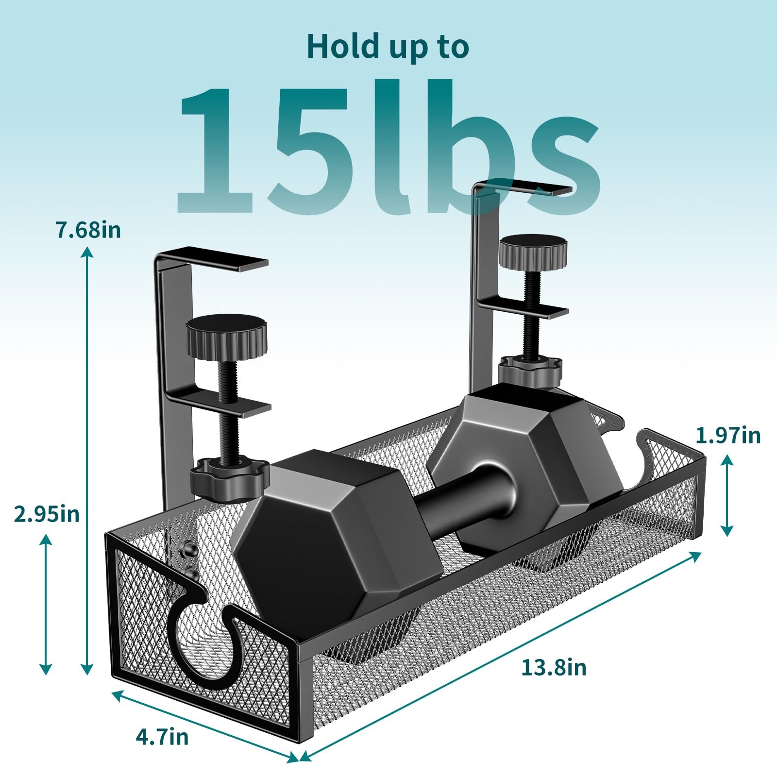 Under Desk Cable Management Tray Black, No 13.8x 4.7x 2.95, 1 Pack-Black