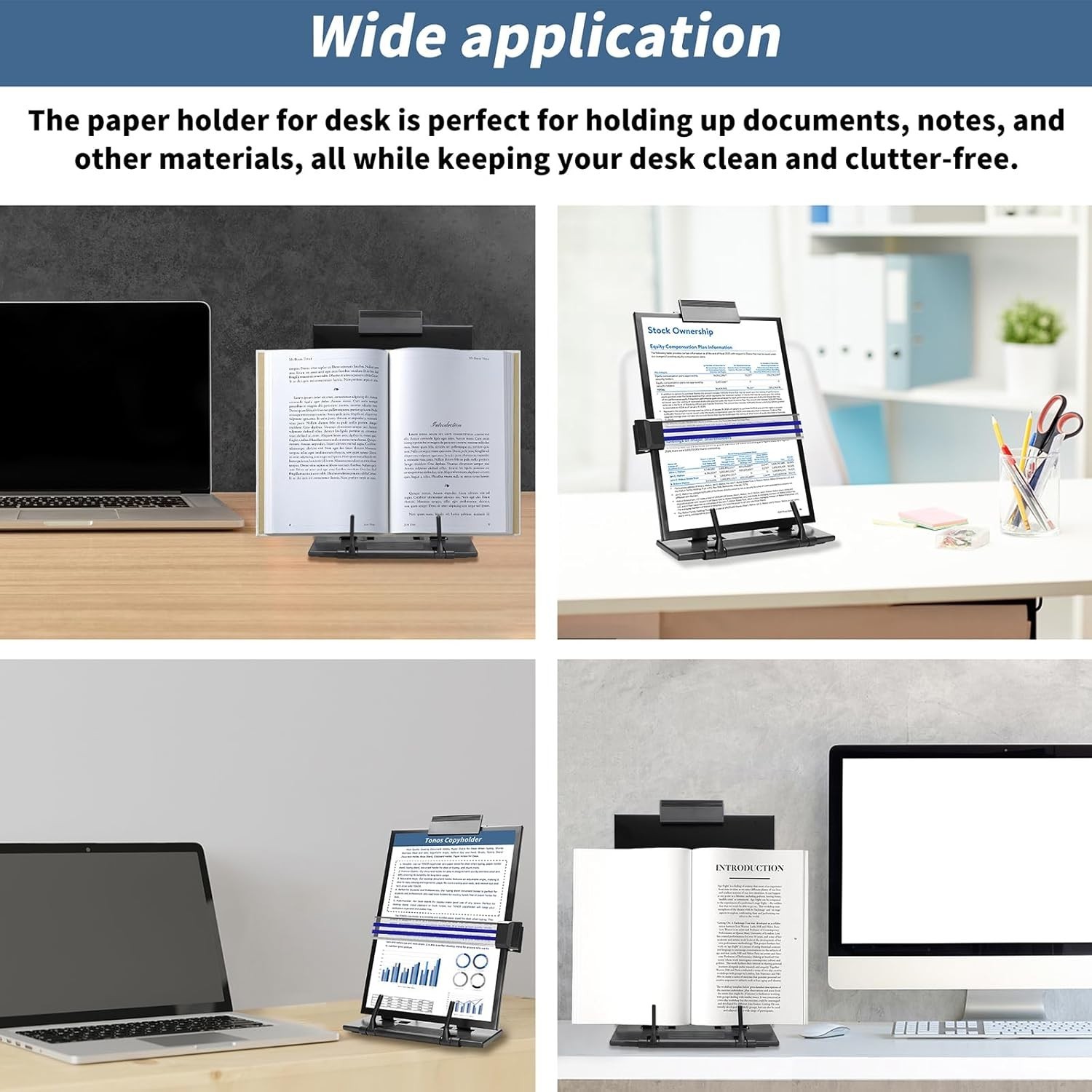 Foldable Document Holder for Desk – Multi-Use Paper Stand for Typing & Reading