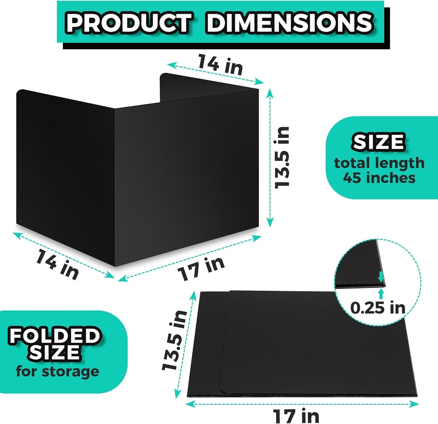 22-Pack Desk Dividers for Students – Durable & Waterproof Plastic Study Carre…