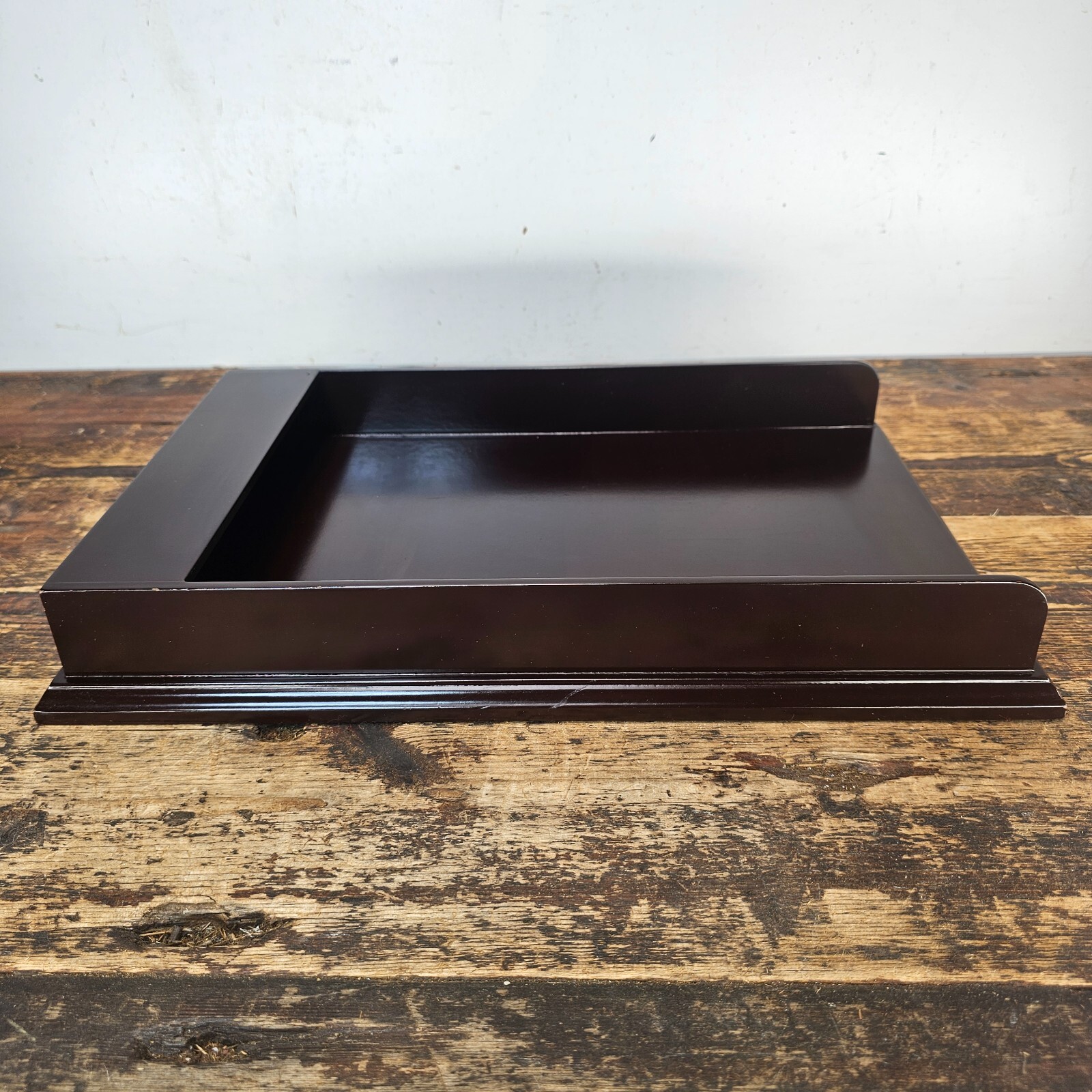 Premium Wooden Display Tray – Dark Mahogany Finish 15.75″L × 10.25″W × 2.25″H