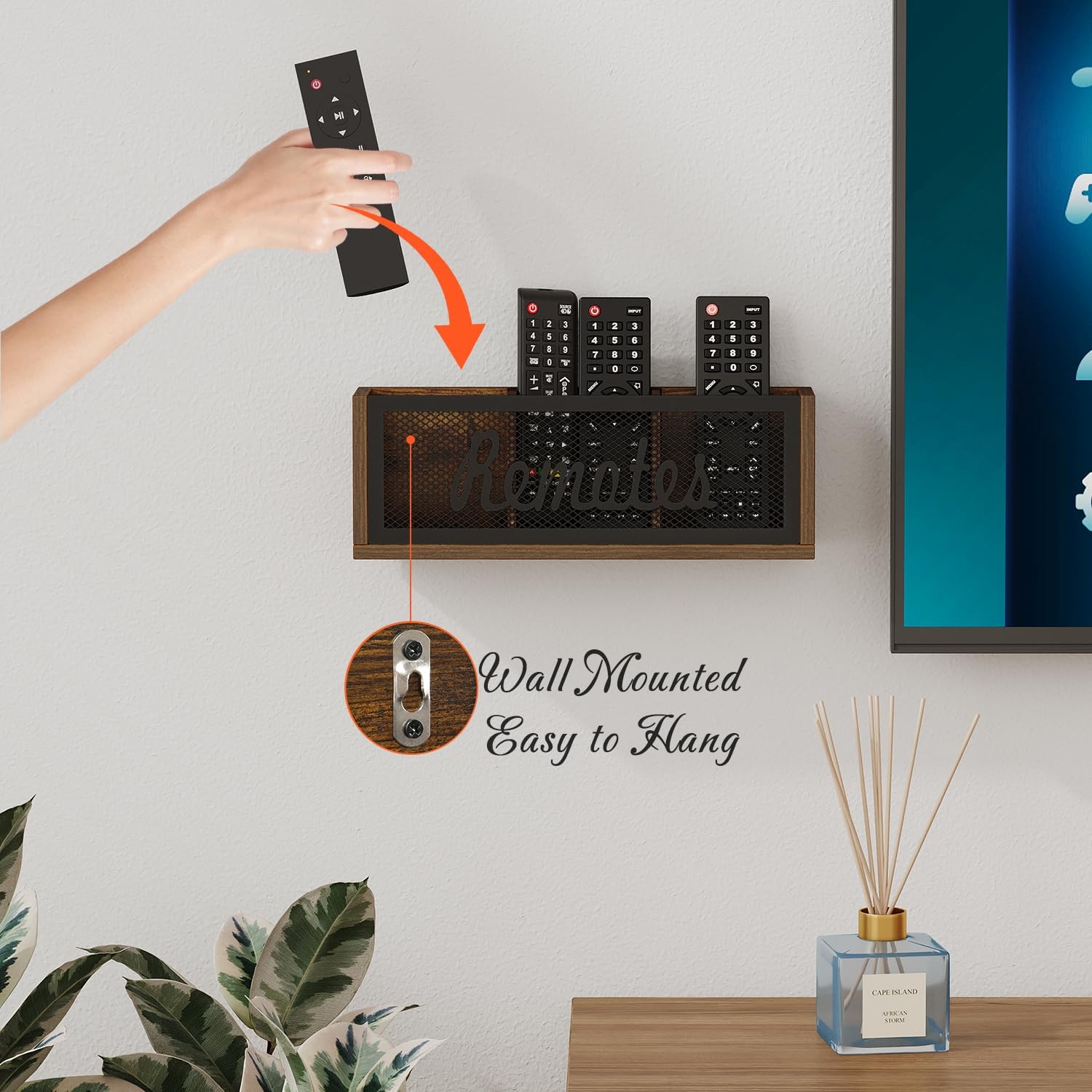Yinmit Remote Control Holder Tv Remote Holder Wall Mount Universal Remote Caddy
