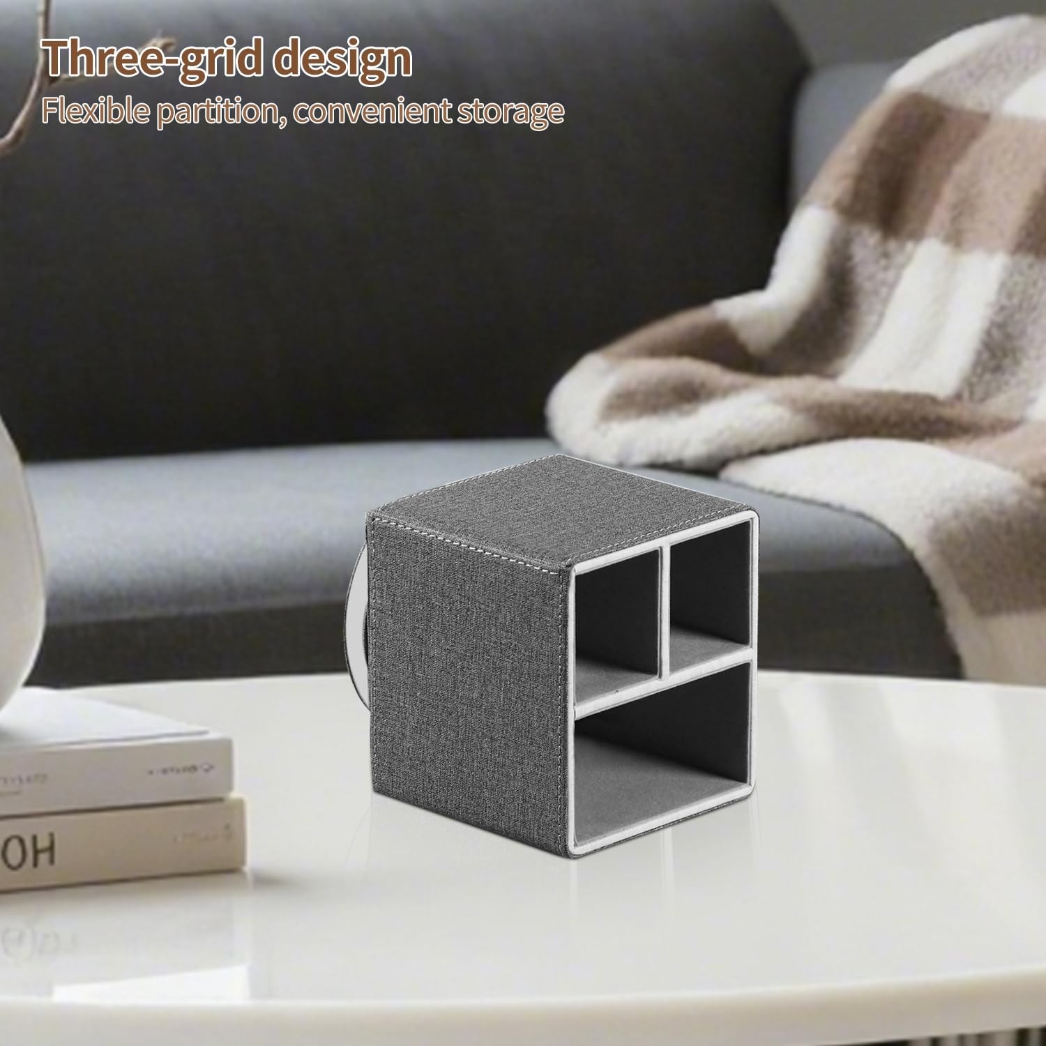 Remote Control Holder 360° Swivel TV Remote Holder for Table PU Leather Remot…