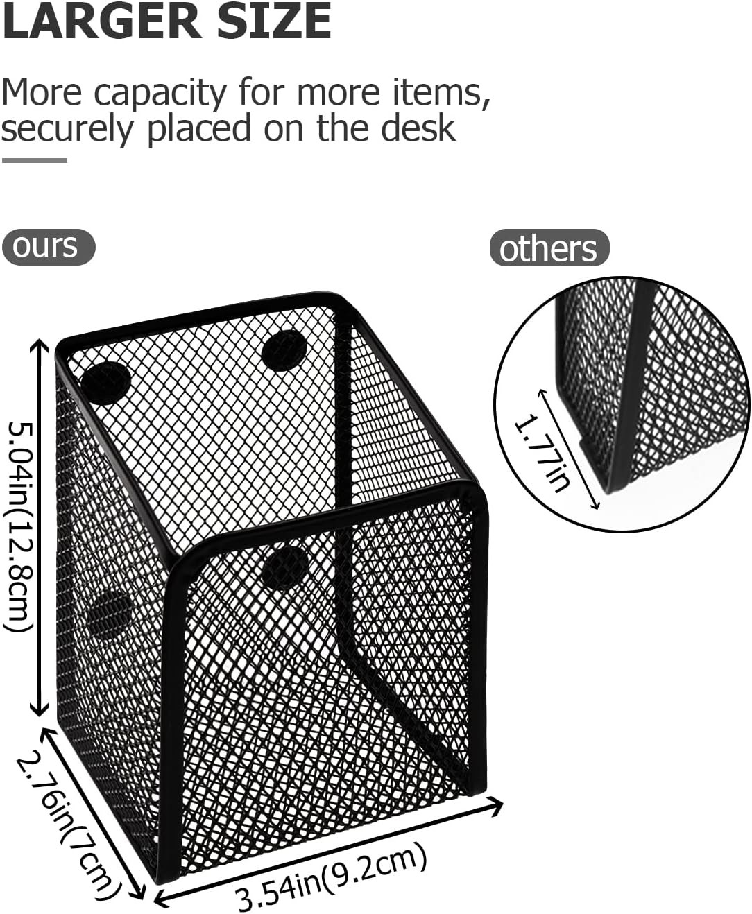 Large Magnetic Pen Holder 2 Pack Magnetic Basket 8 Strong Magnet Pencil Holders