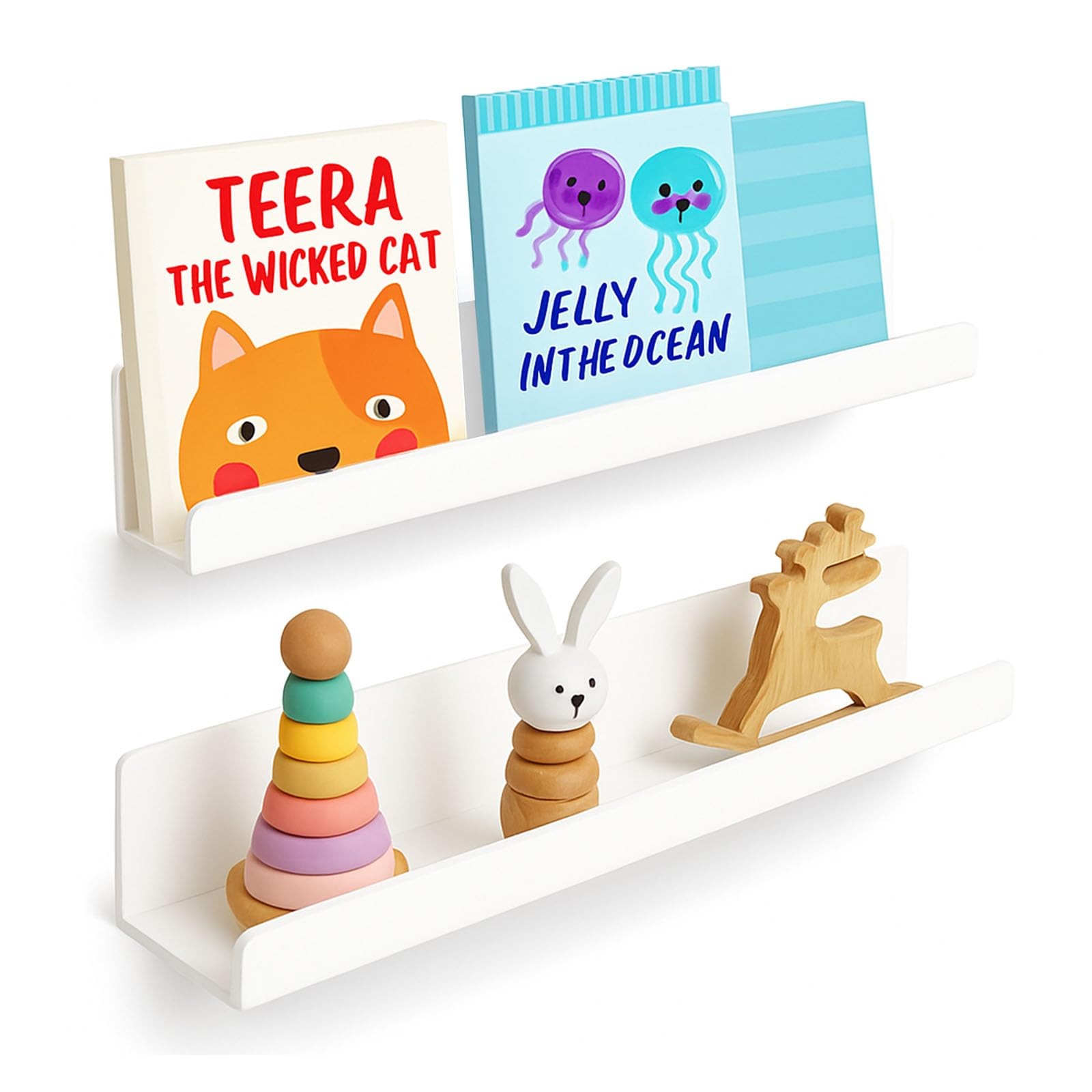 2 Pack Magnetic Book Shelf for Whiteboard – 17 Inch Reusable Acrylic Magnetic…