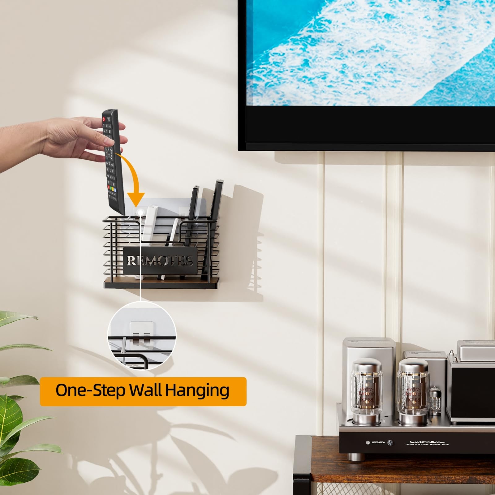 Remote Control Holder, 5-Slot TV Remote Holder Wall Mount, Universal Remote C…
