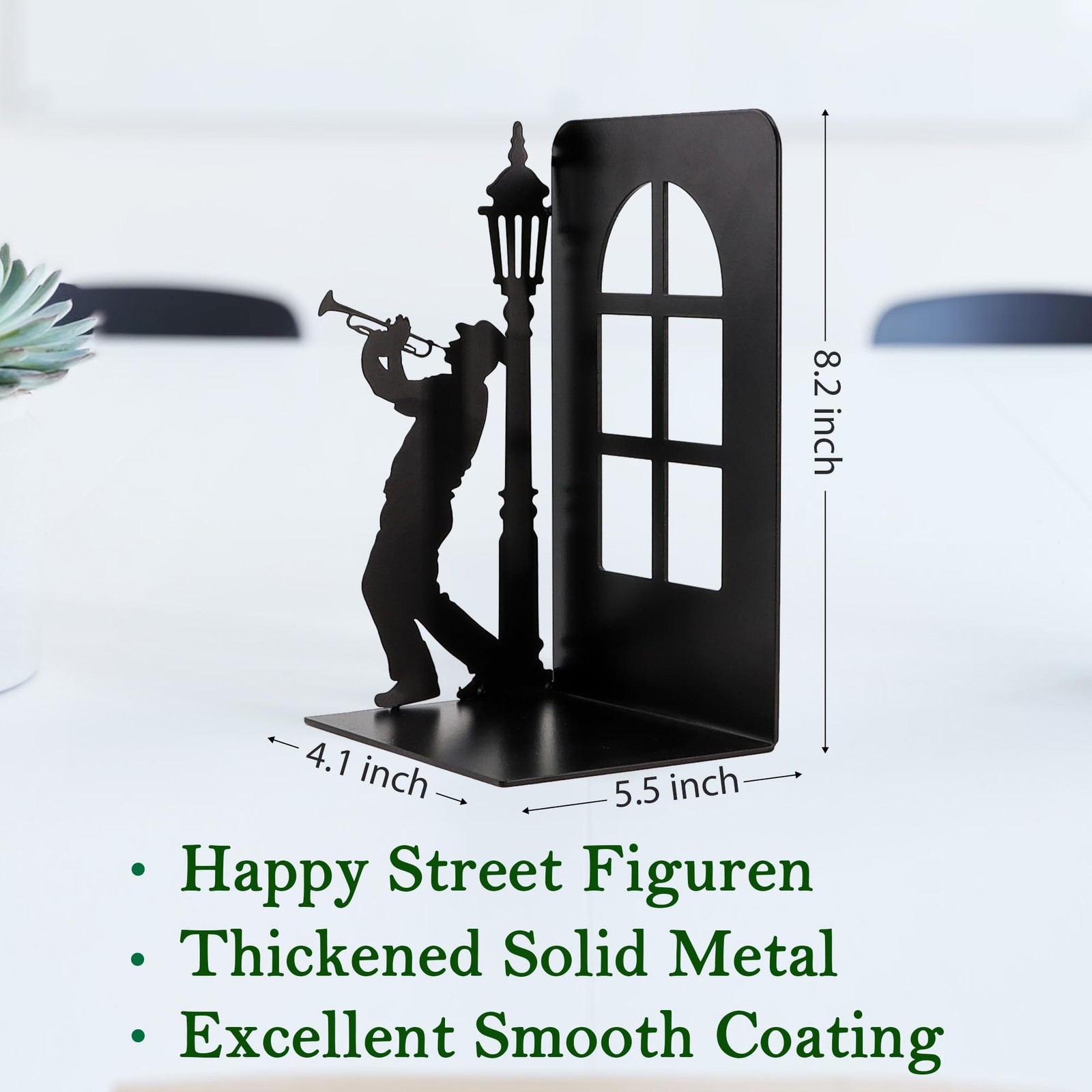 Weibefee Design Book Ends for Shelves Decorative Desk or Colorful_black