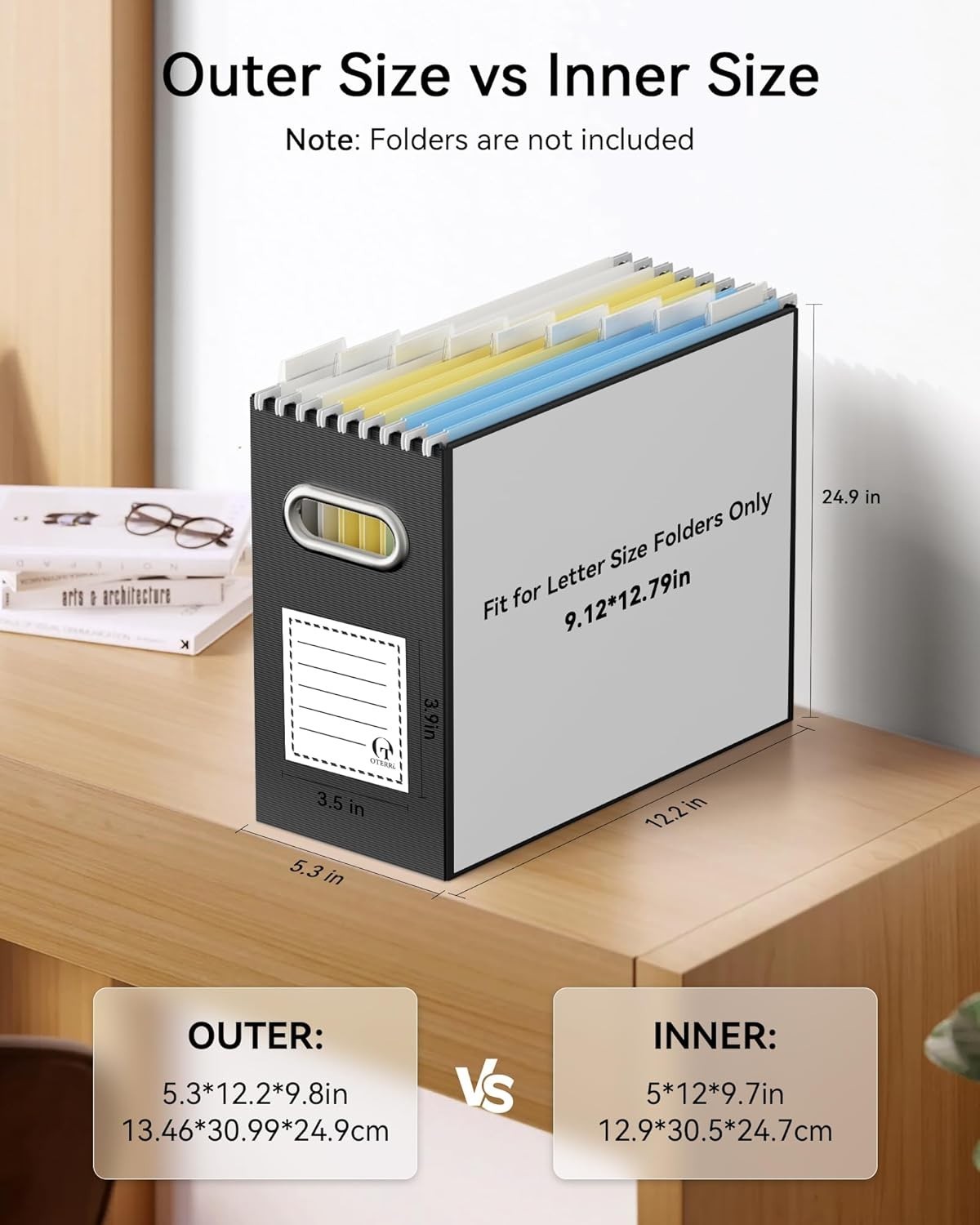 Cardboard File Organizer Box Hanging File Folders Letter Size,File Box Computer