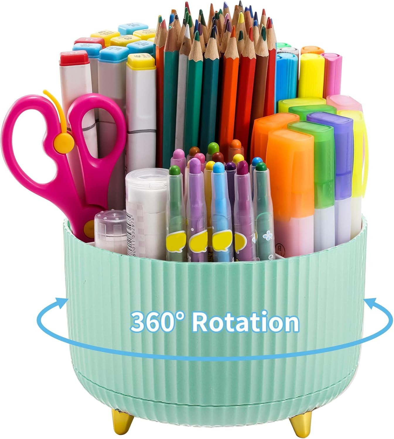 Marbrasse Desk Organizer, 360-Degree Rotating Pen Holder, Desk Organizers and Ac