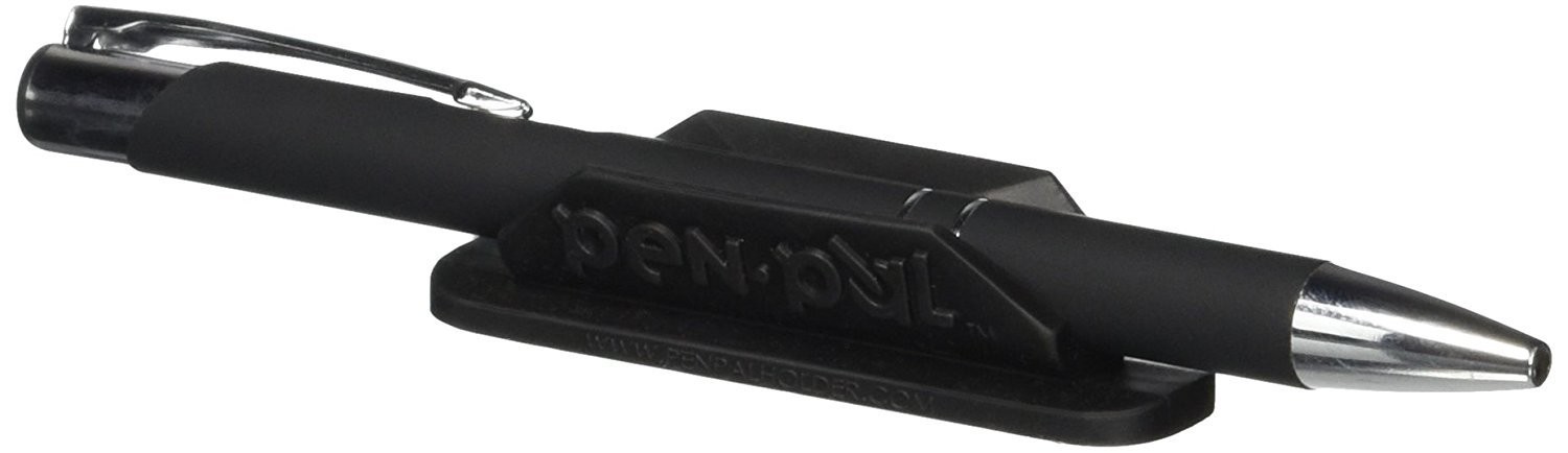 10 Pack Pen Pal Pen Holders, Black Only, Adhesive and Removeable