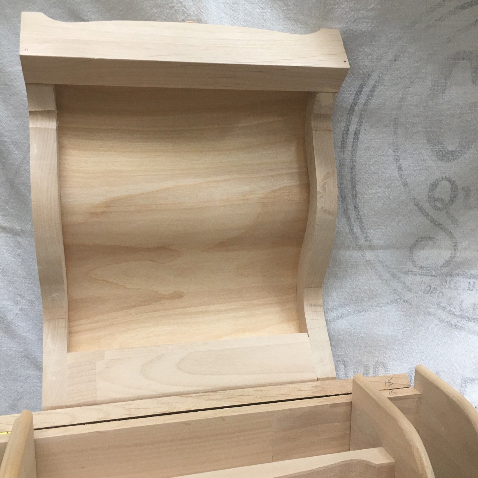 Large 4-Tier WOOD Desktop Organizer CABINET with 2 Drawers NOS Made In USA w3