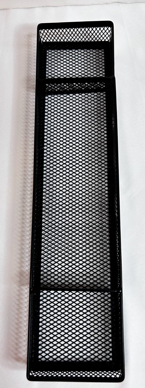 Wire Mesh 3-Section Desk Drawer Tray Organizer, Black, 11.75” x 2.75”, Preowned